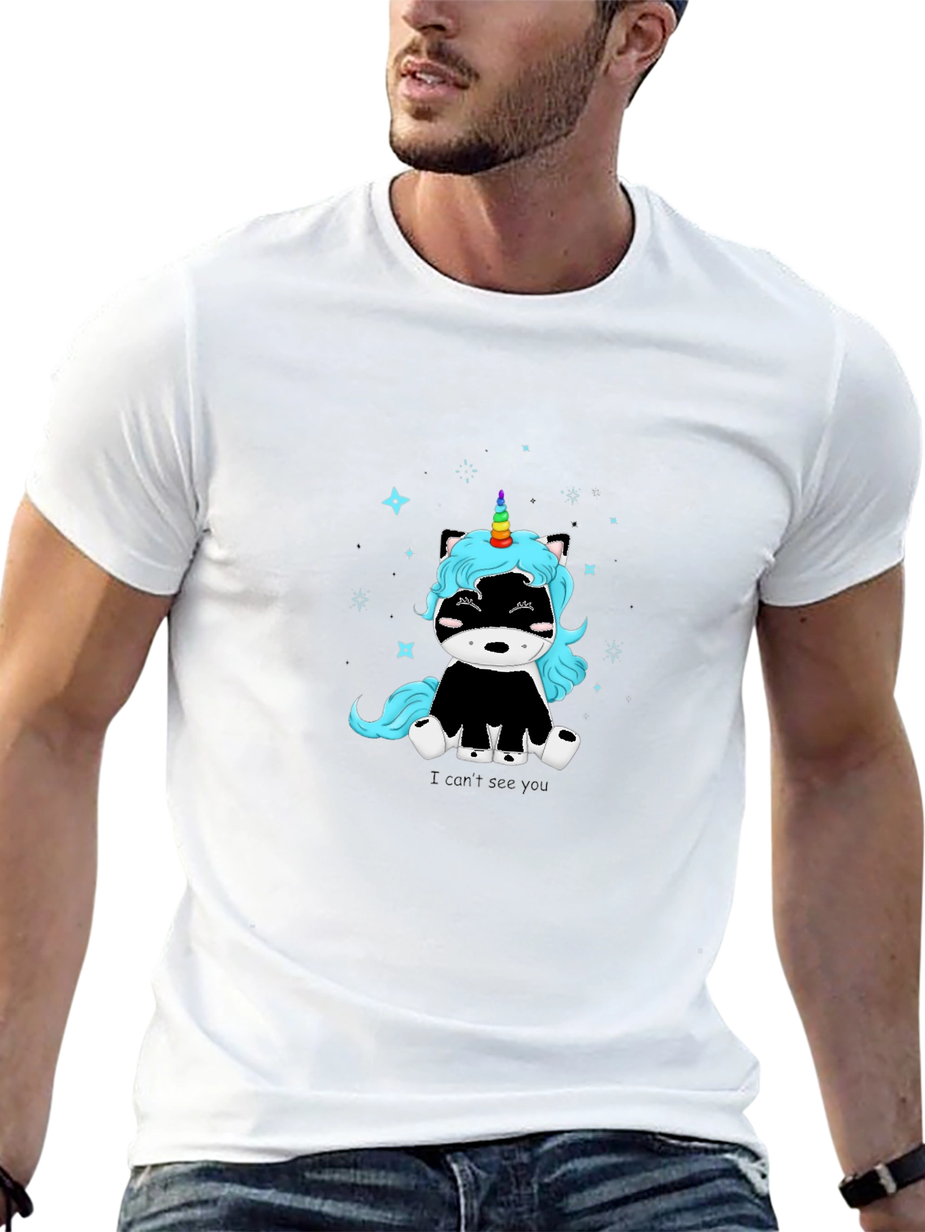 Unicorn Skunk Graphic T-Shirt - Black