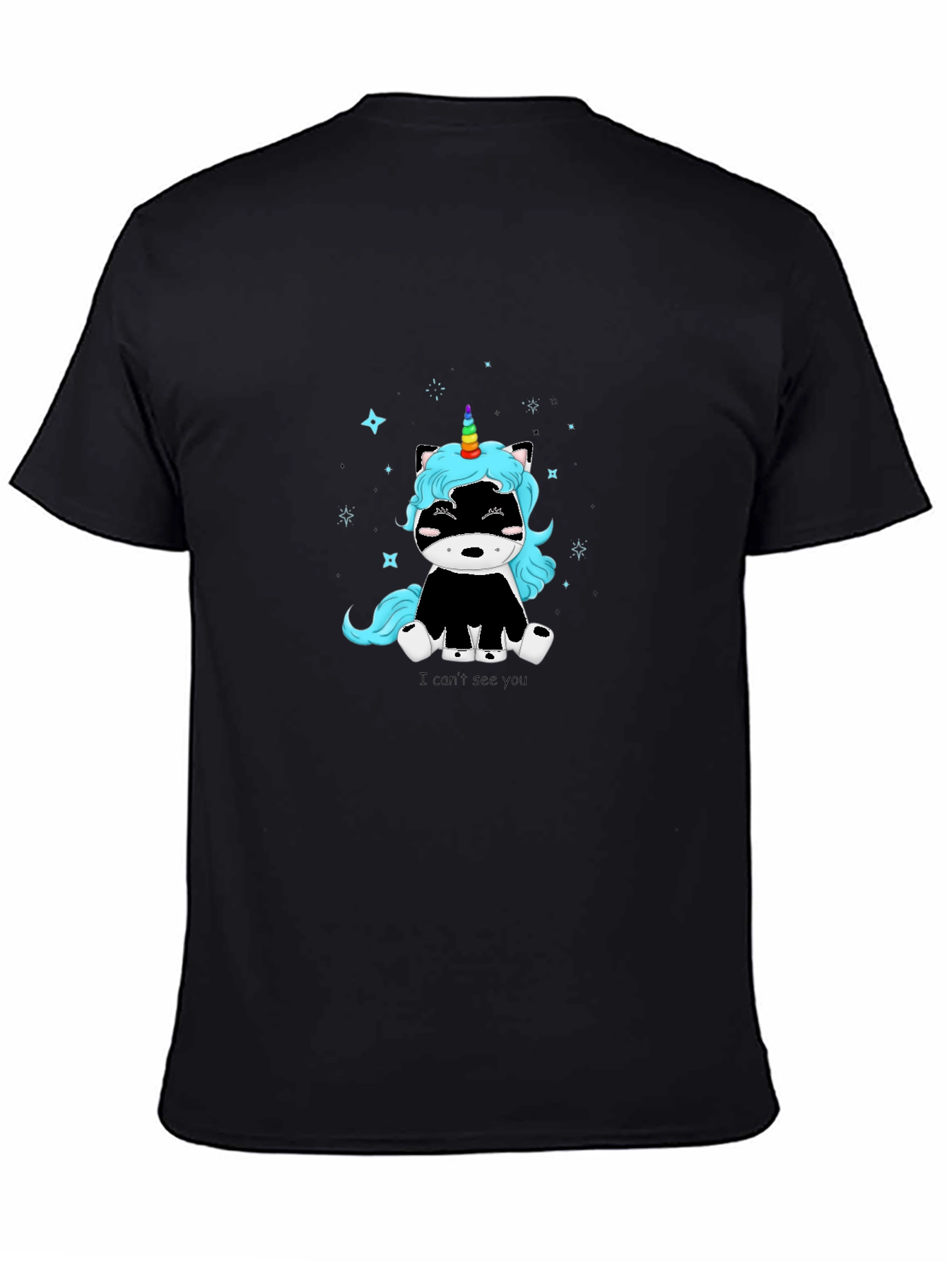 Unicorn Skunk Graphic T-Shirt - Black