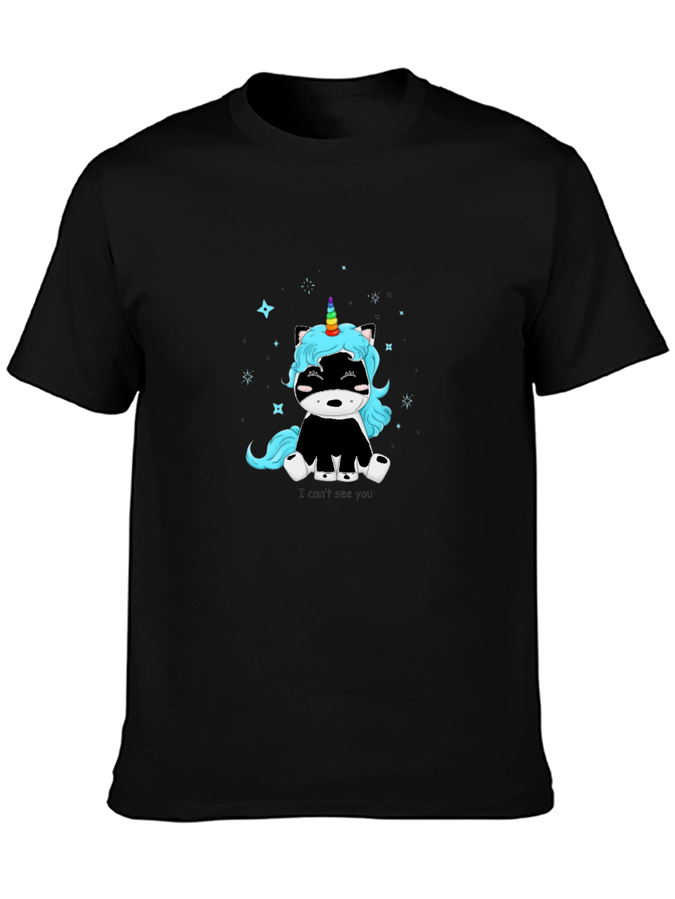 Unicorn Skunk Graphic T-Shirt - Black