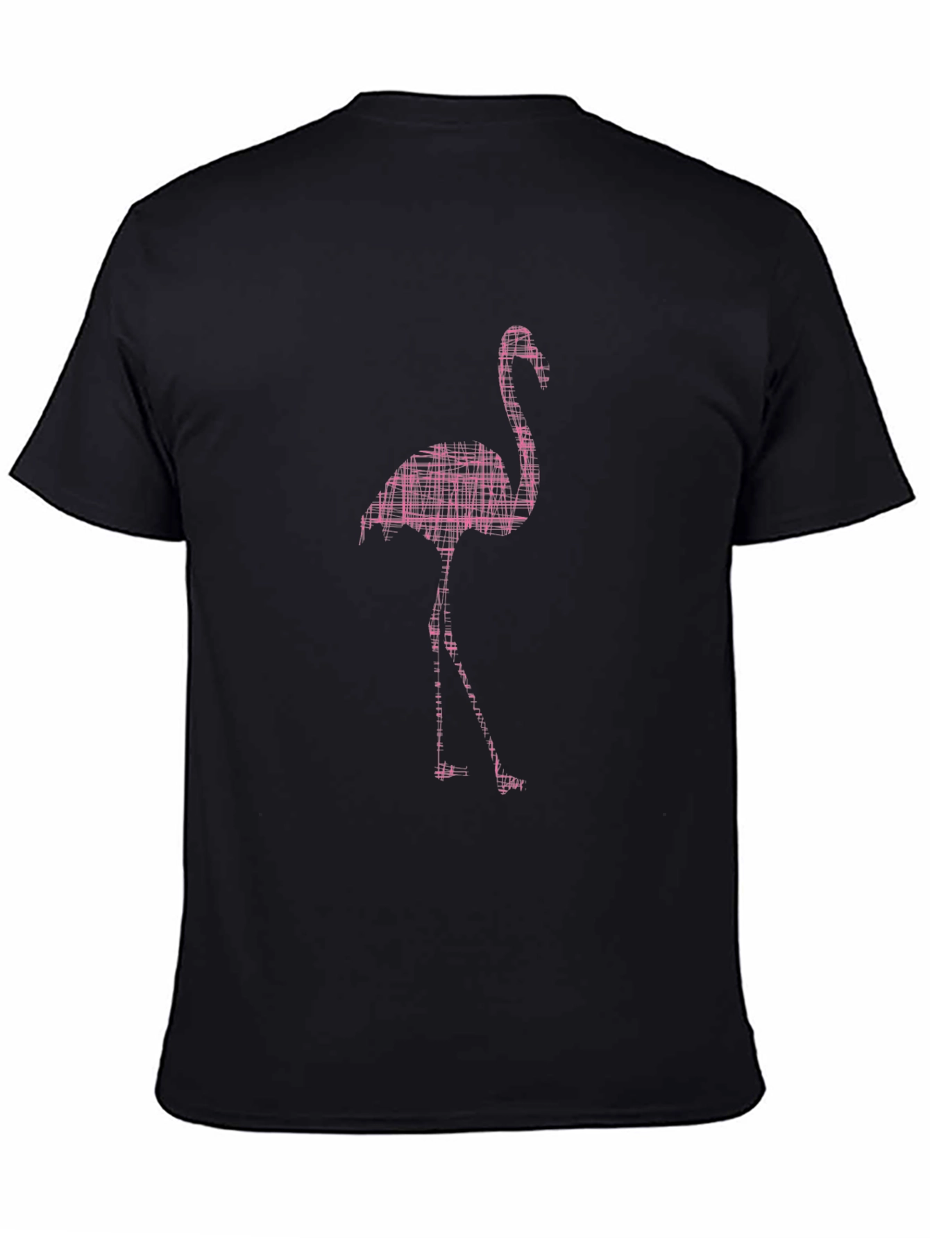 Mens Black Flamingo Graphic Tee Shirt