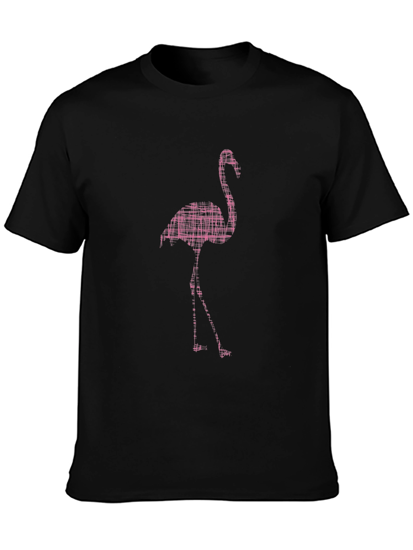 Mens Black Flamingo Graphic Tee Shirt