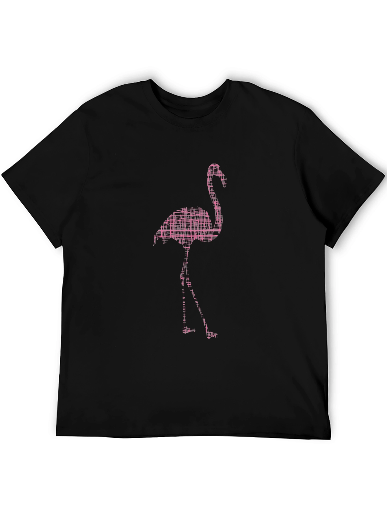 Mens Black Flamingo Graphic Tee Shirt