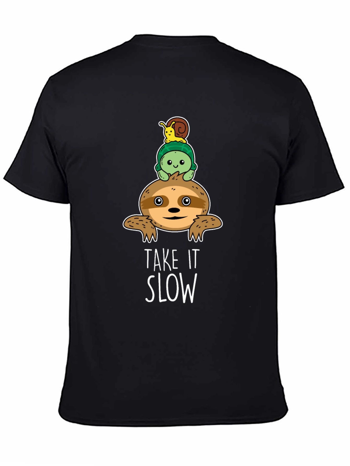 Take It Slow Sloth Turtle and Snail Graphic T-Shirt
