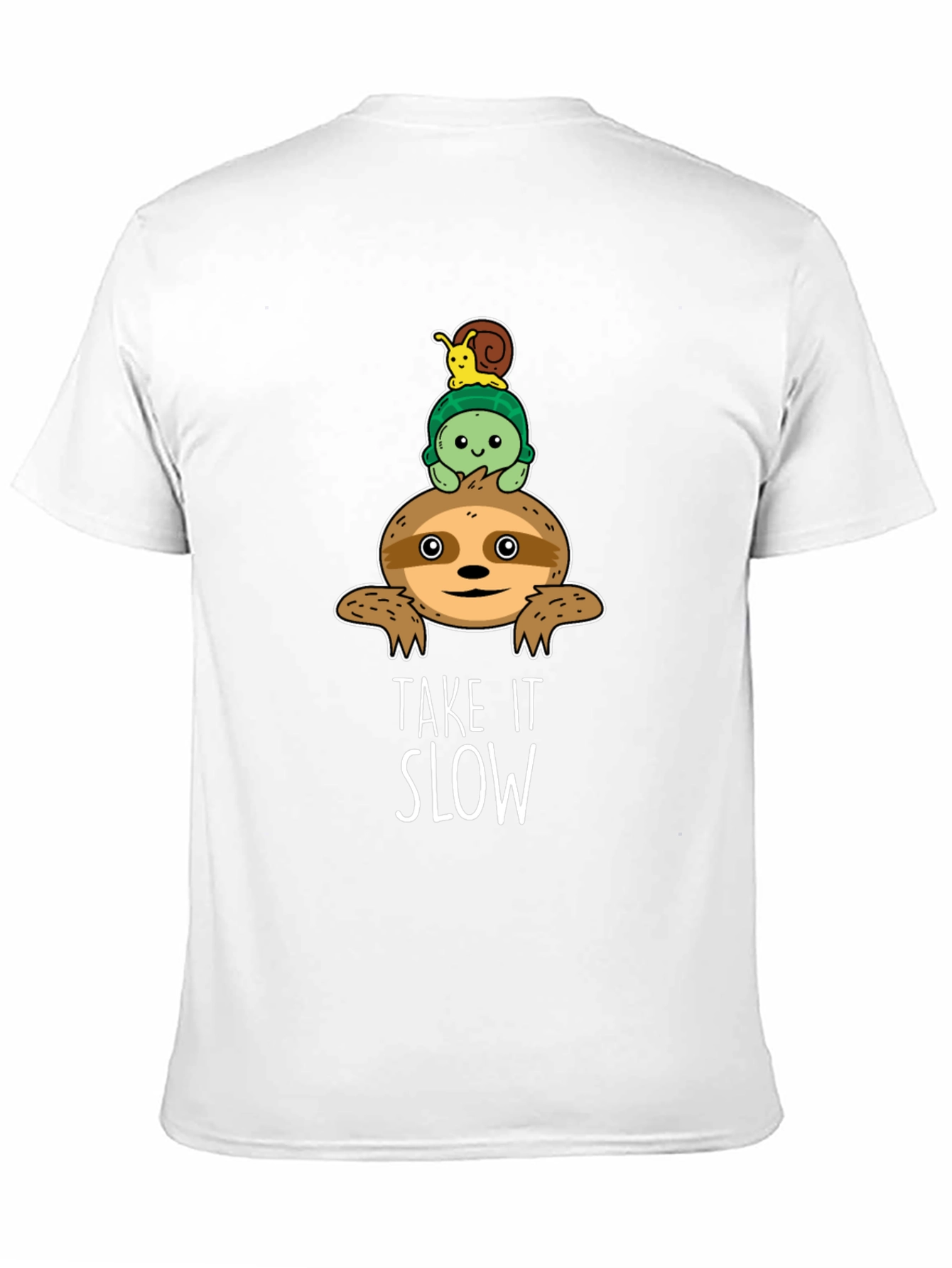 Take It Slow Sloth Turtle and Snail Graphic T-Shirt
