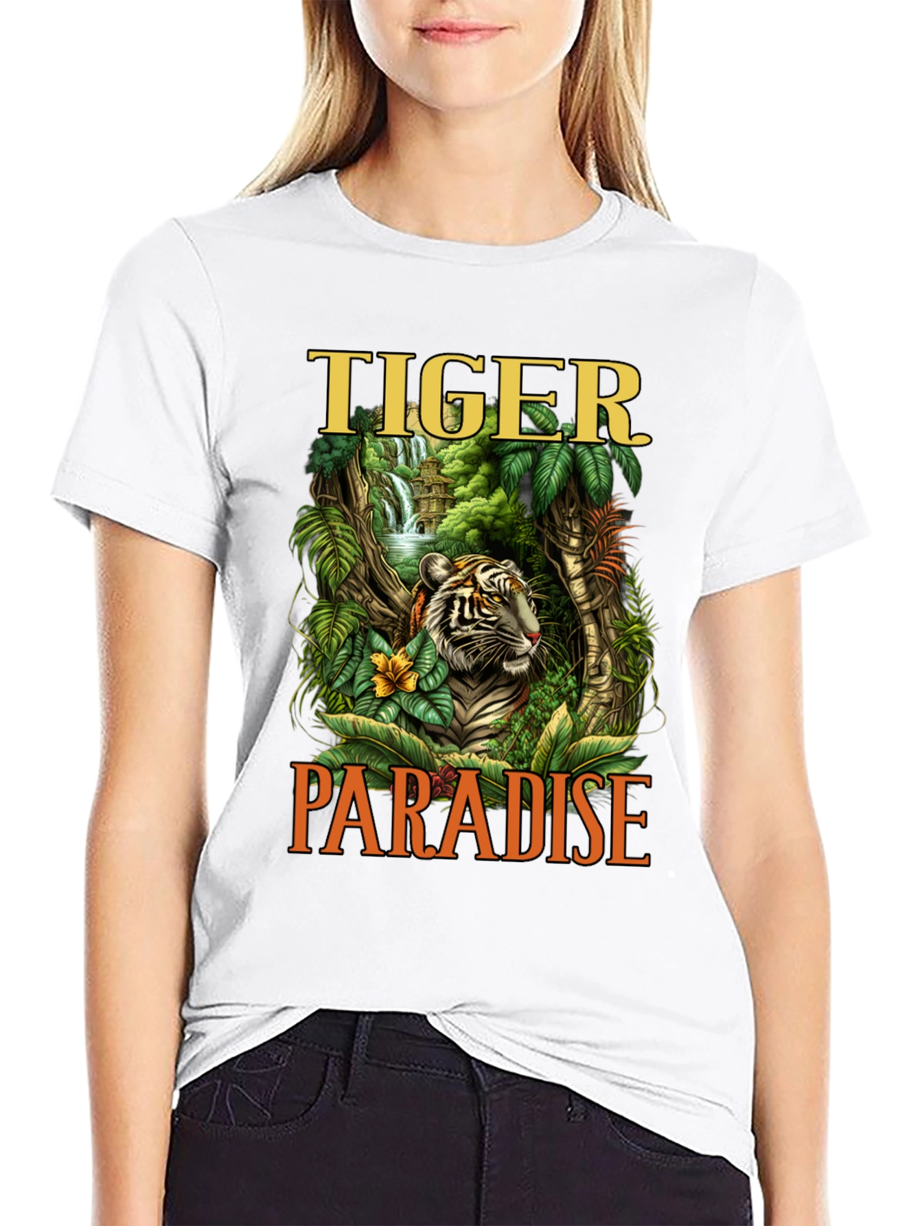Tiger Paradise Graphic Print Mens T-Shirt