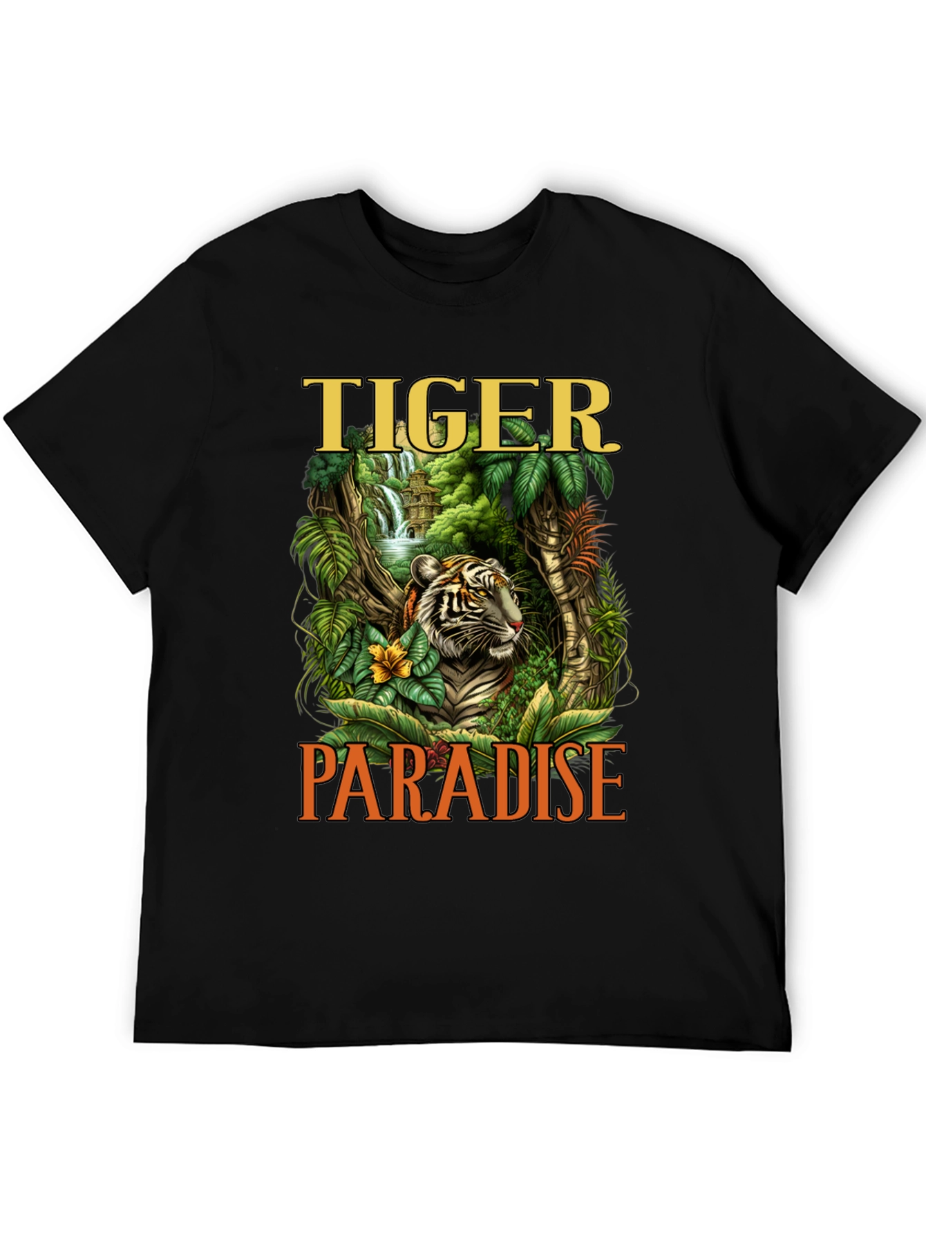 Tiger Paradise Graphic Print Mens T-Shirt