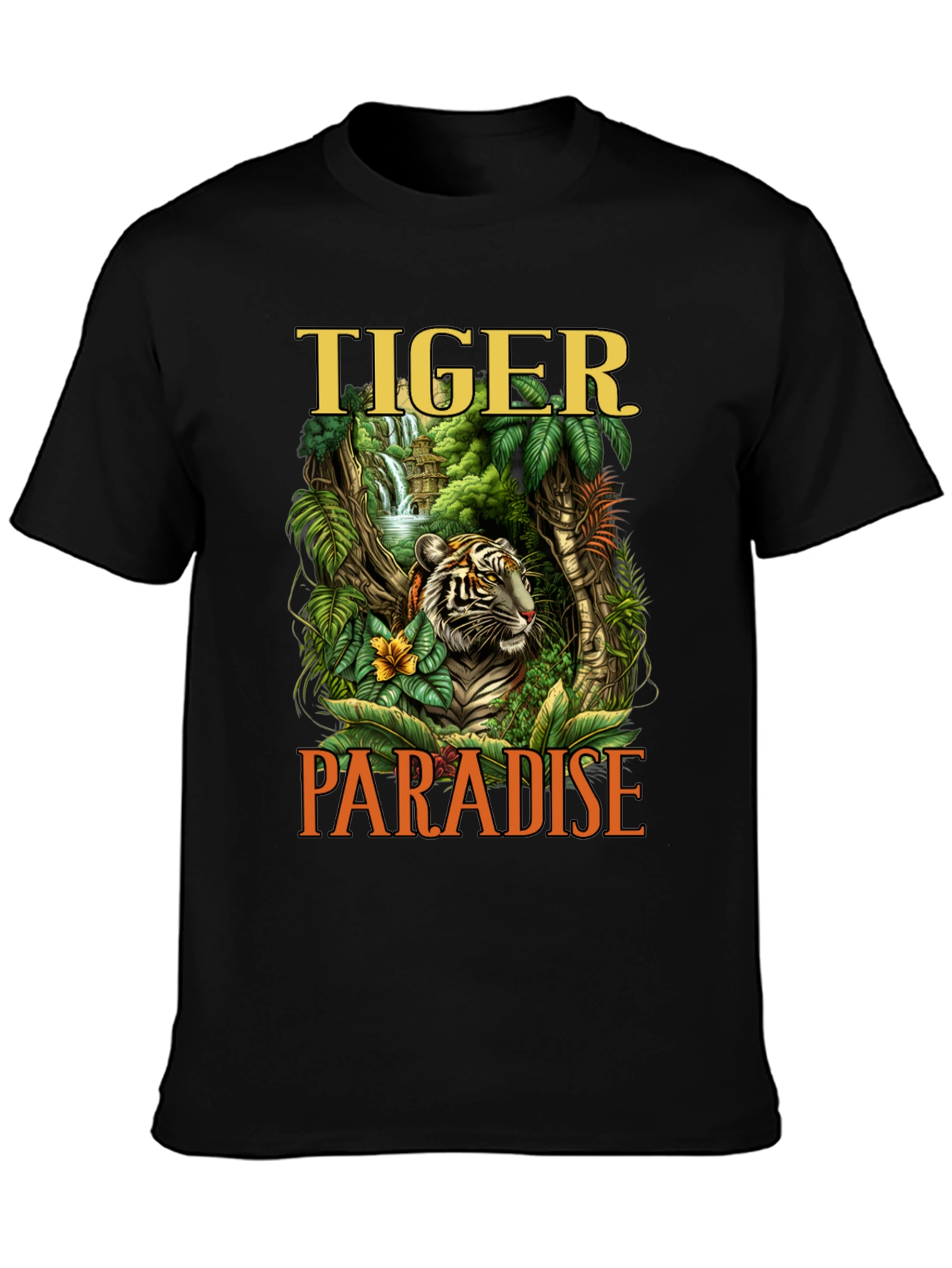 Tiger Paradise Graphic Print Mens T-Shirt
