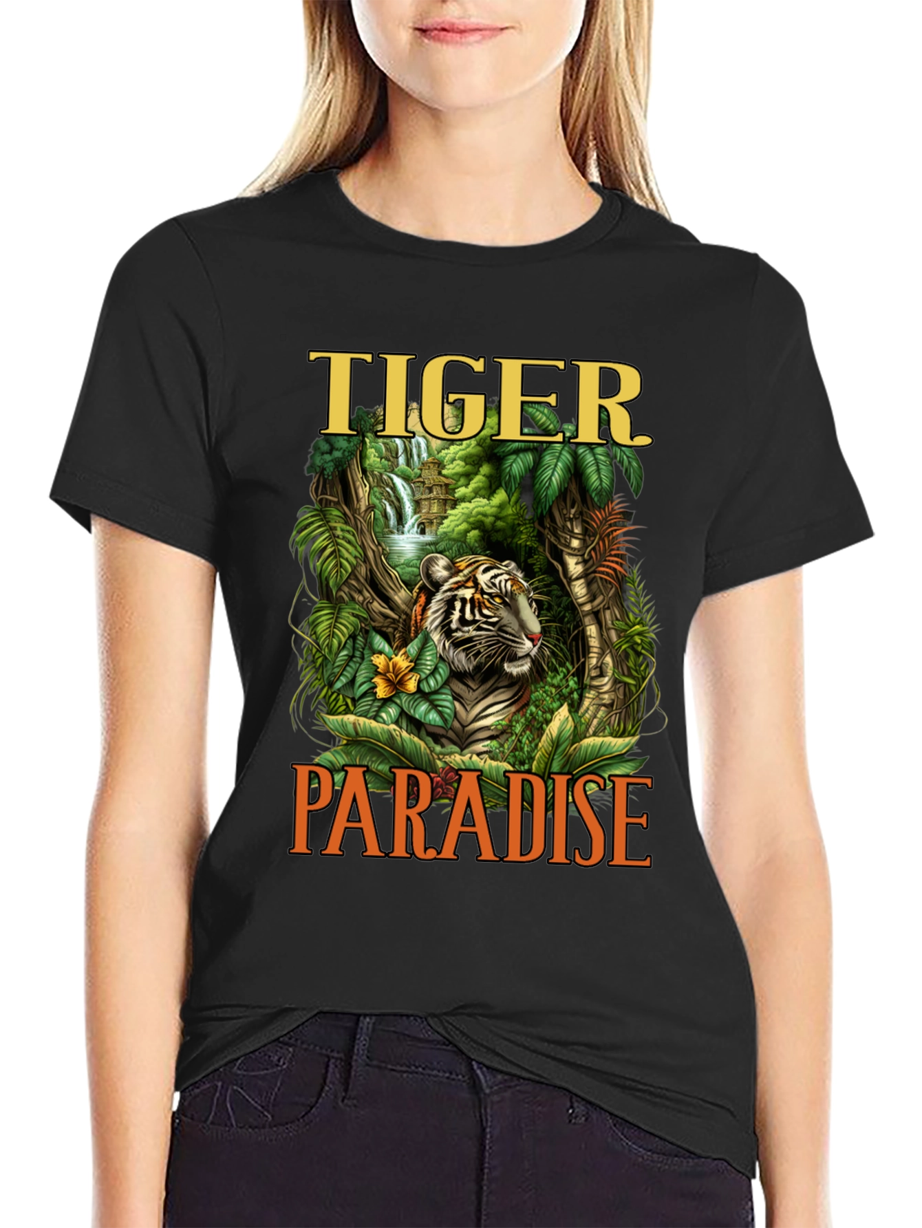 Tiger Paradise Graphic Print Mens T-Shirt