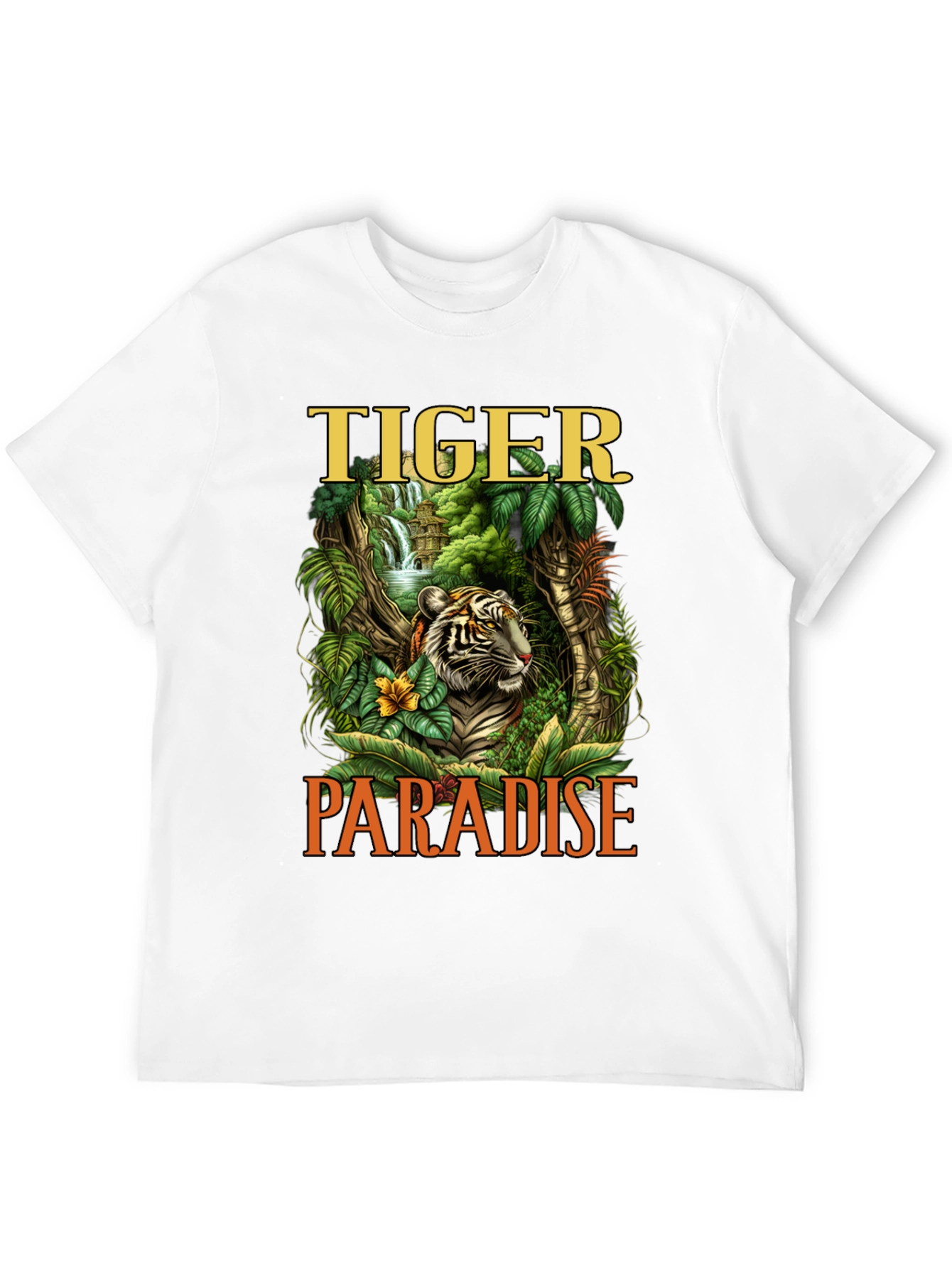 Tiger Paradise Graphic Print Mens T-Shirt