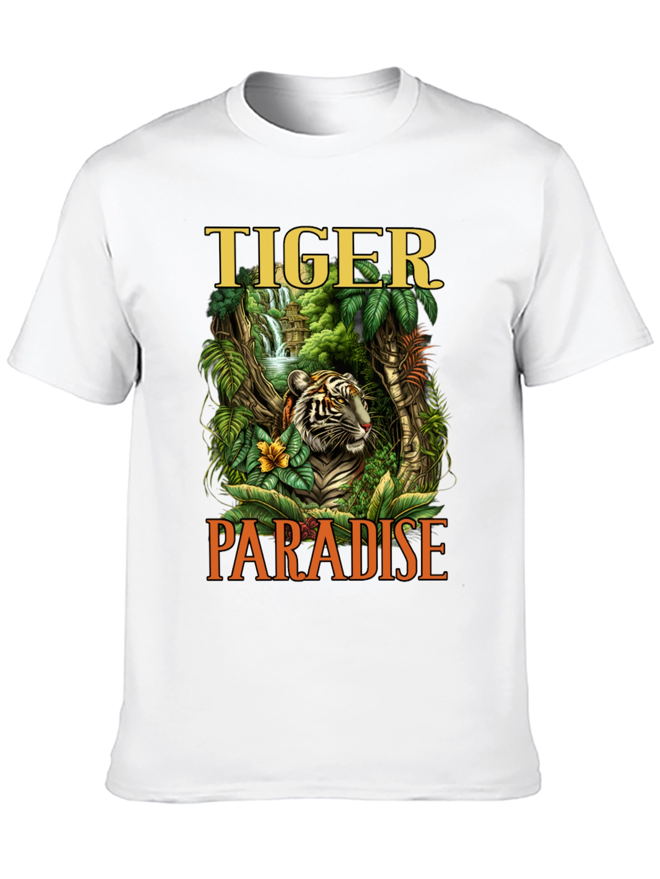 Tiger Paradise Graphic Print Mens T-Shirt