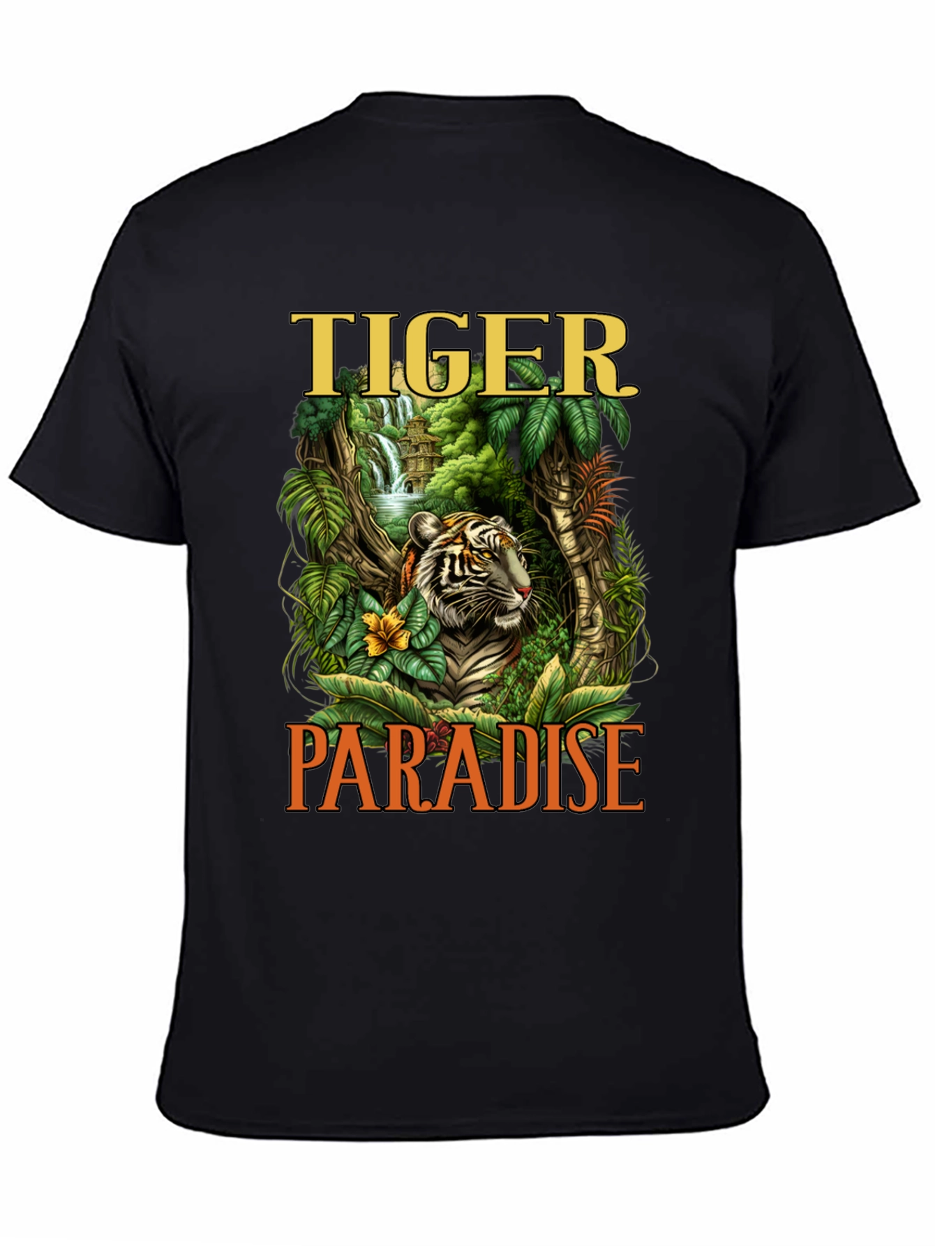 Tiger Paradise Graphic Print Mens T-Shirt