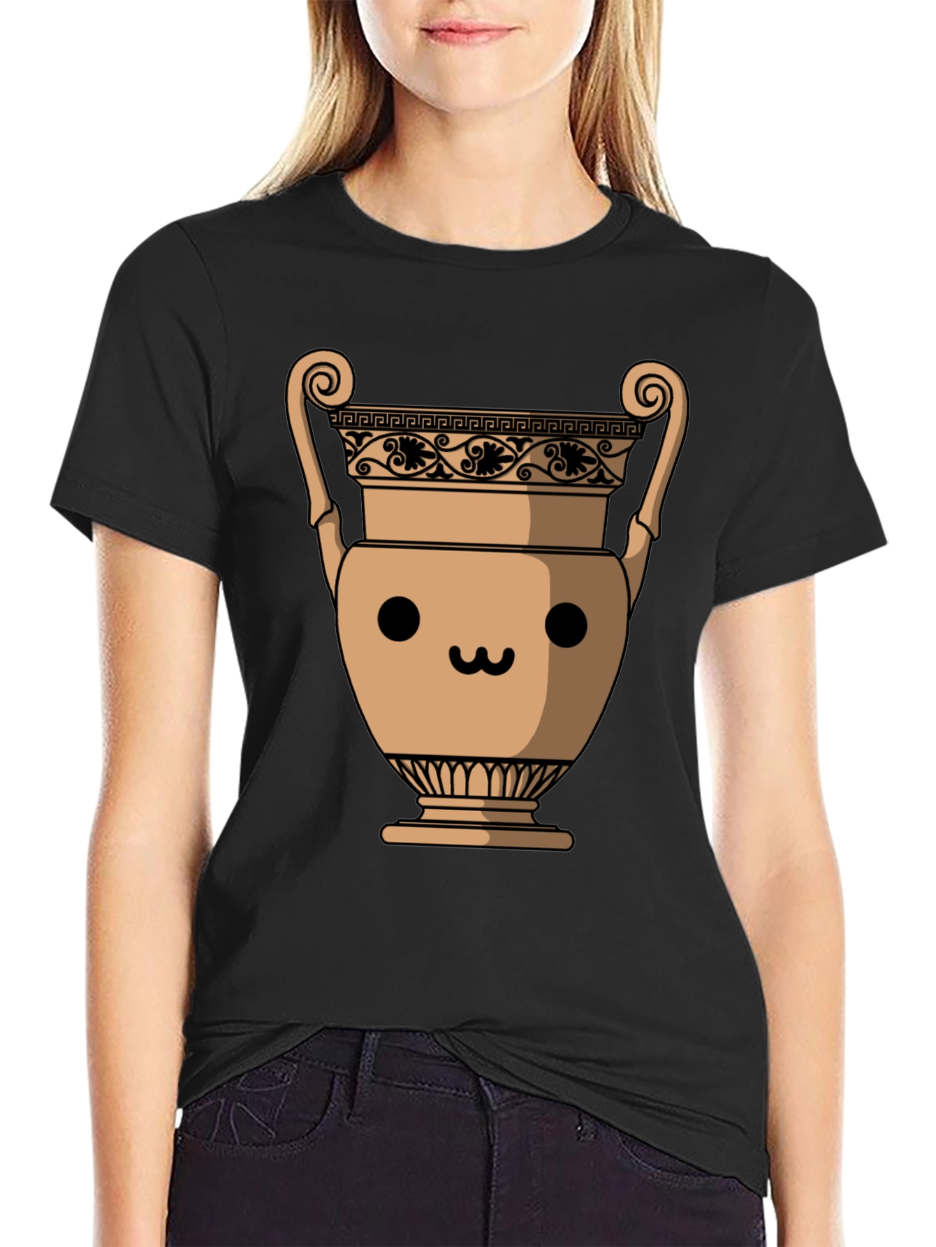 Kawaii Vase Graphic T-Shirt - Unisex Crew Neck