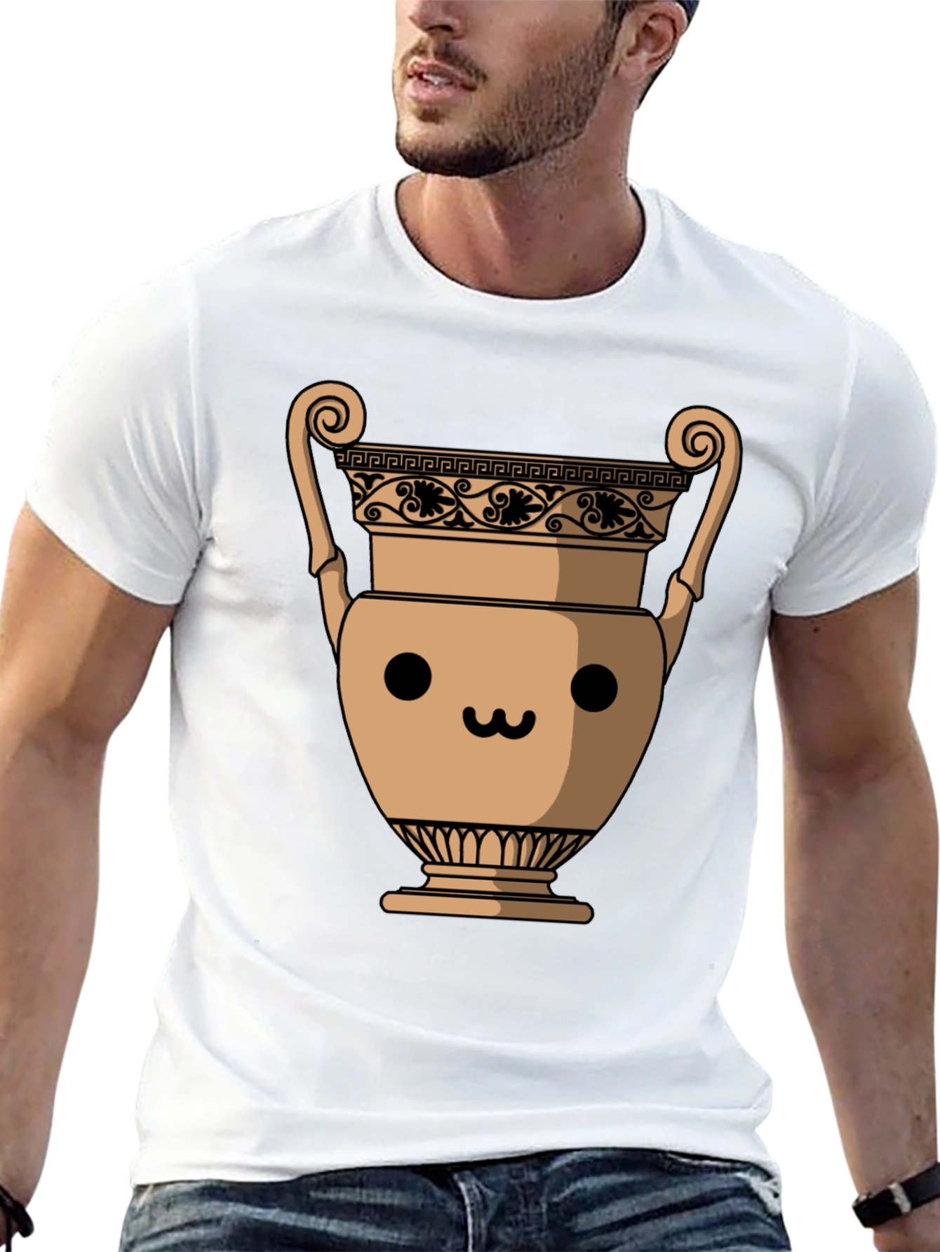 Kawaii Vase Graphic T-Shirt - Unisex Crew Neck