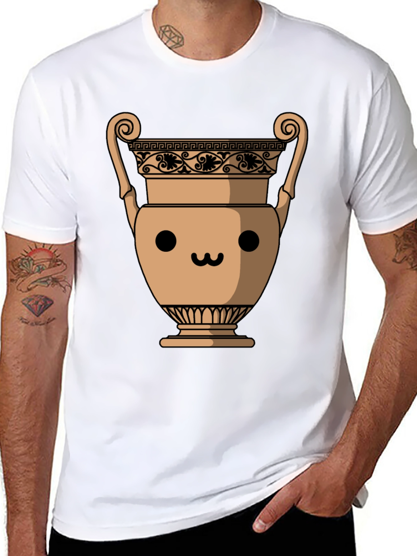 Kawaii Vase Graphic T-Shirt - Unisex Crew Neck