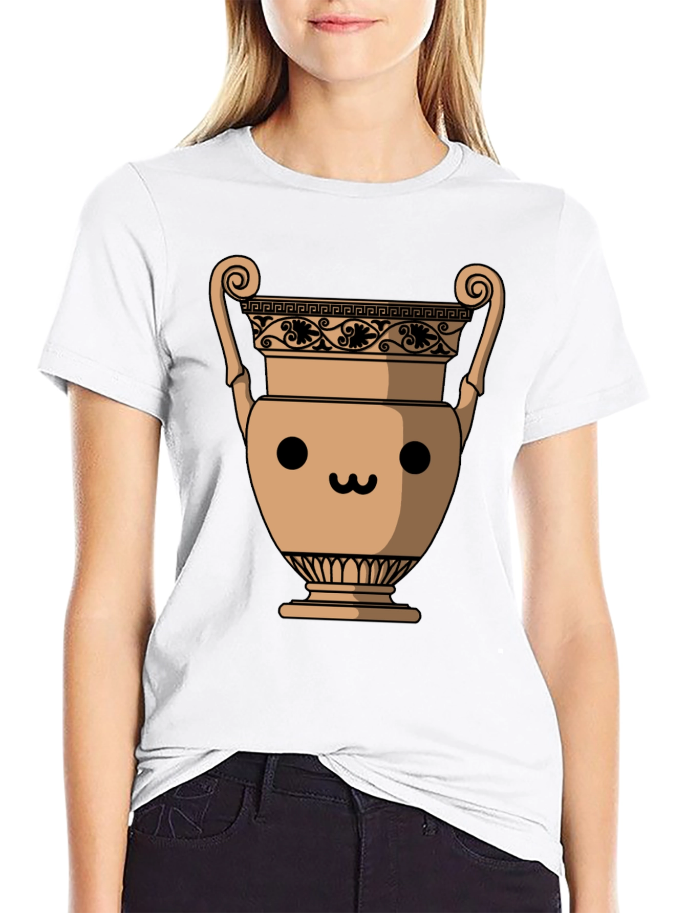 Kawaii Vase Graphic T-Shirt - Unisex Crew Neck
