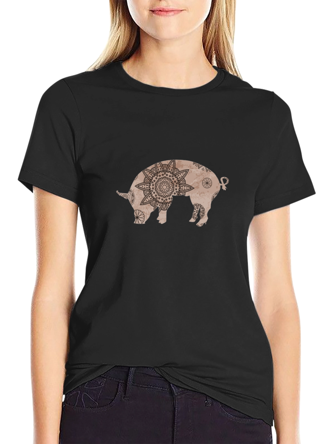 Pig Mandala Graphic Tee - Unique Style
