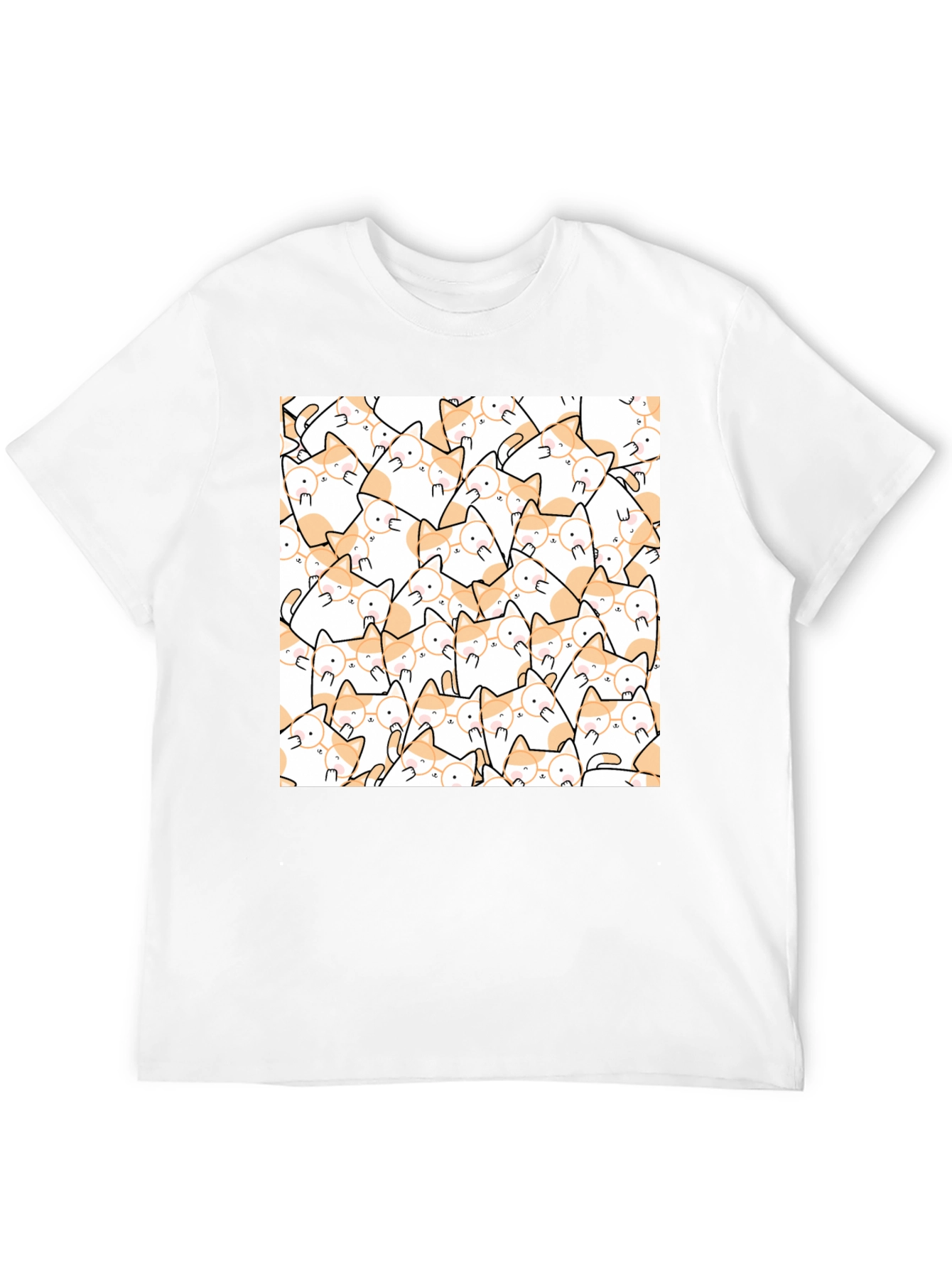 Cat Lovers T-Shirt - Cute Feline Pattern Tee