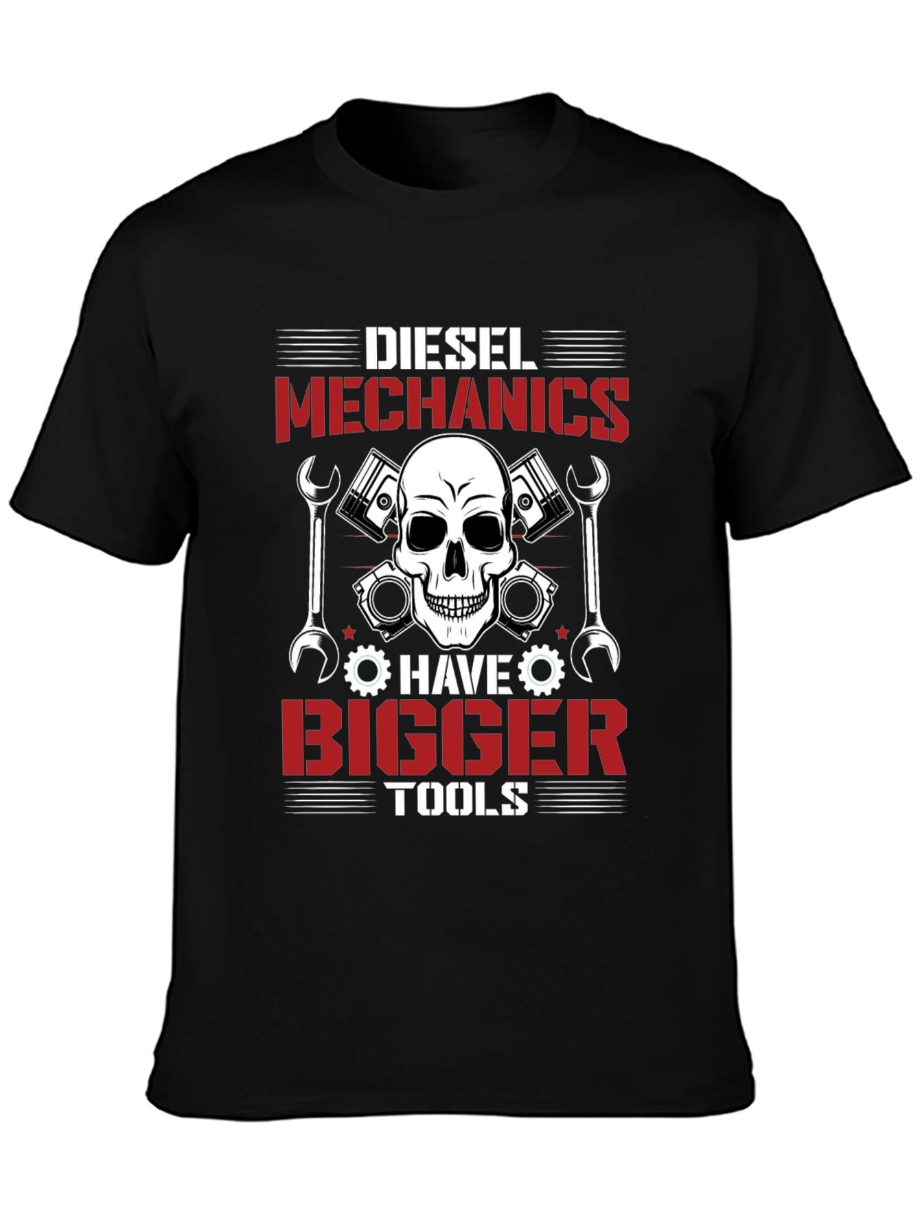 Diesel Mechanics Bigger Tools Black T-Shirt