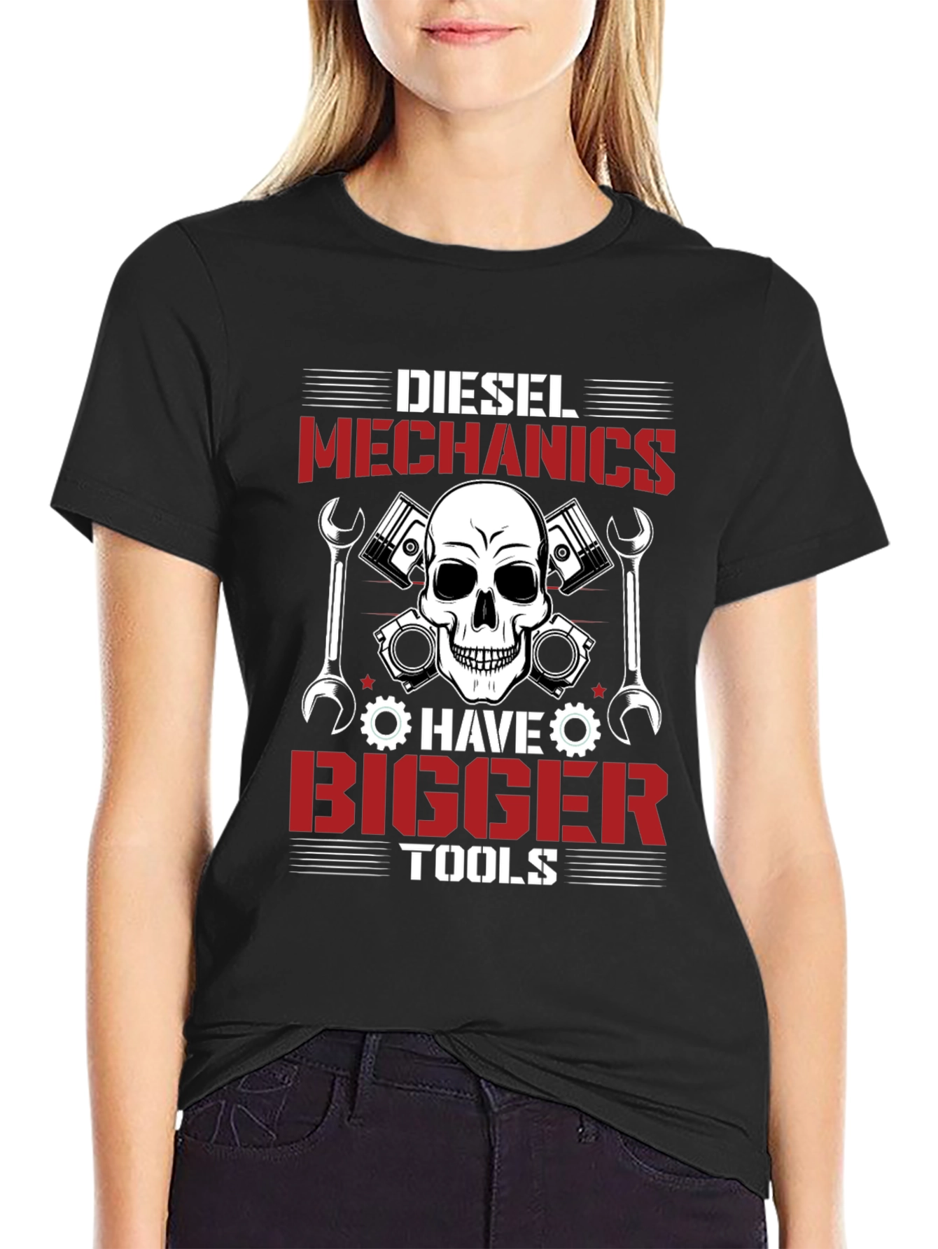 Diesel Mechanics Bigger Tools Black T-Shirt