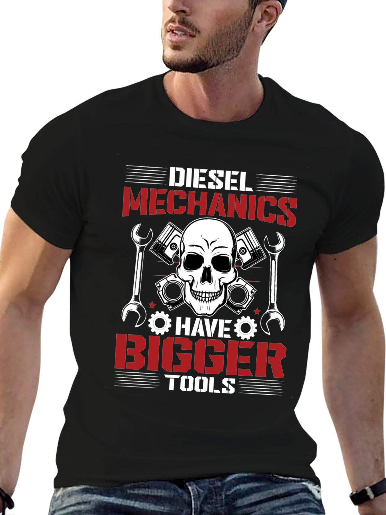 Diesel Mechanics Bigger Tools Black T-Shirt