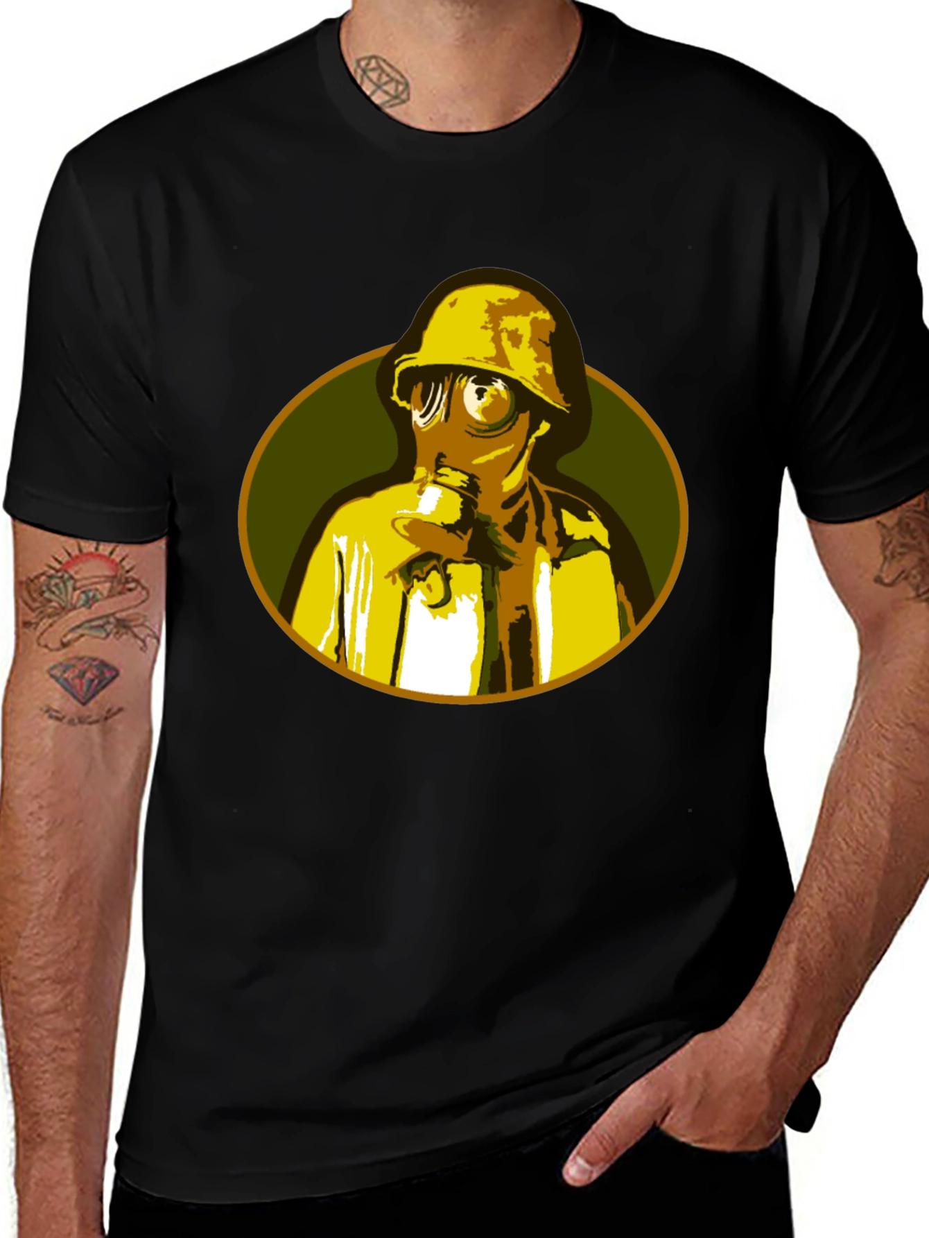 Gas Mask Graphic T-Shirt - Unique Retro Design