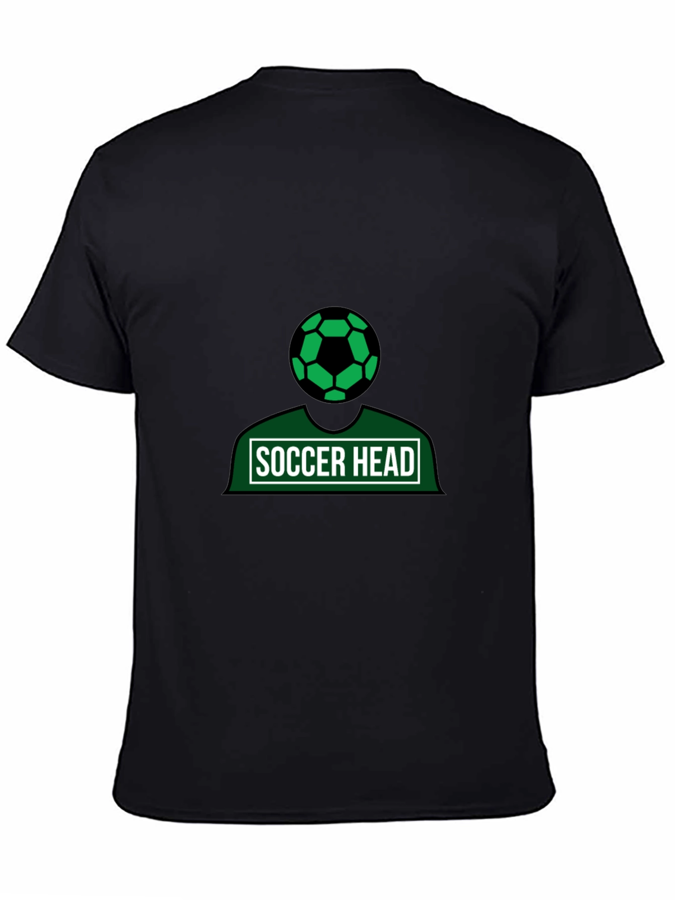 Soccer Head Graphic Tee - Black Cotton Shirt