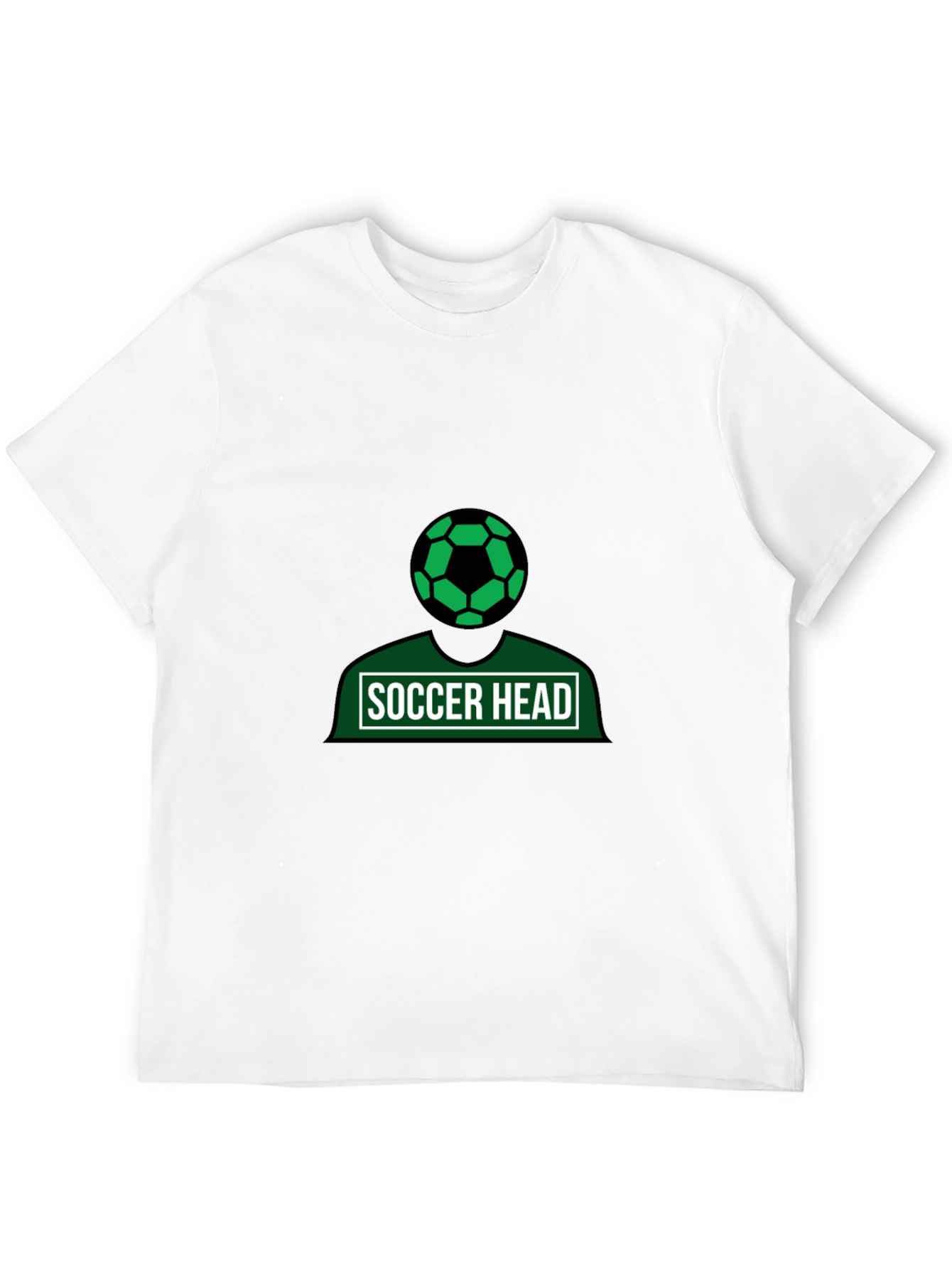 Soccer Head Graphic Tee - Black Cotton Shirt