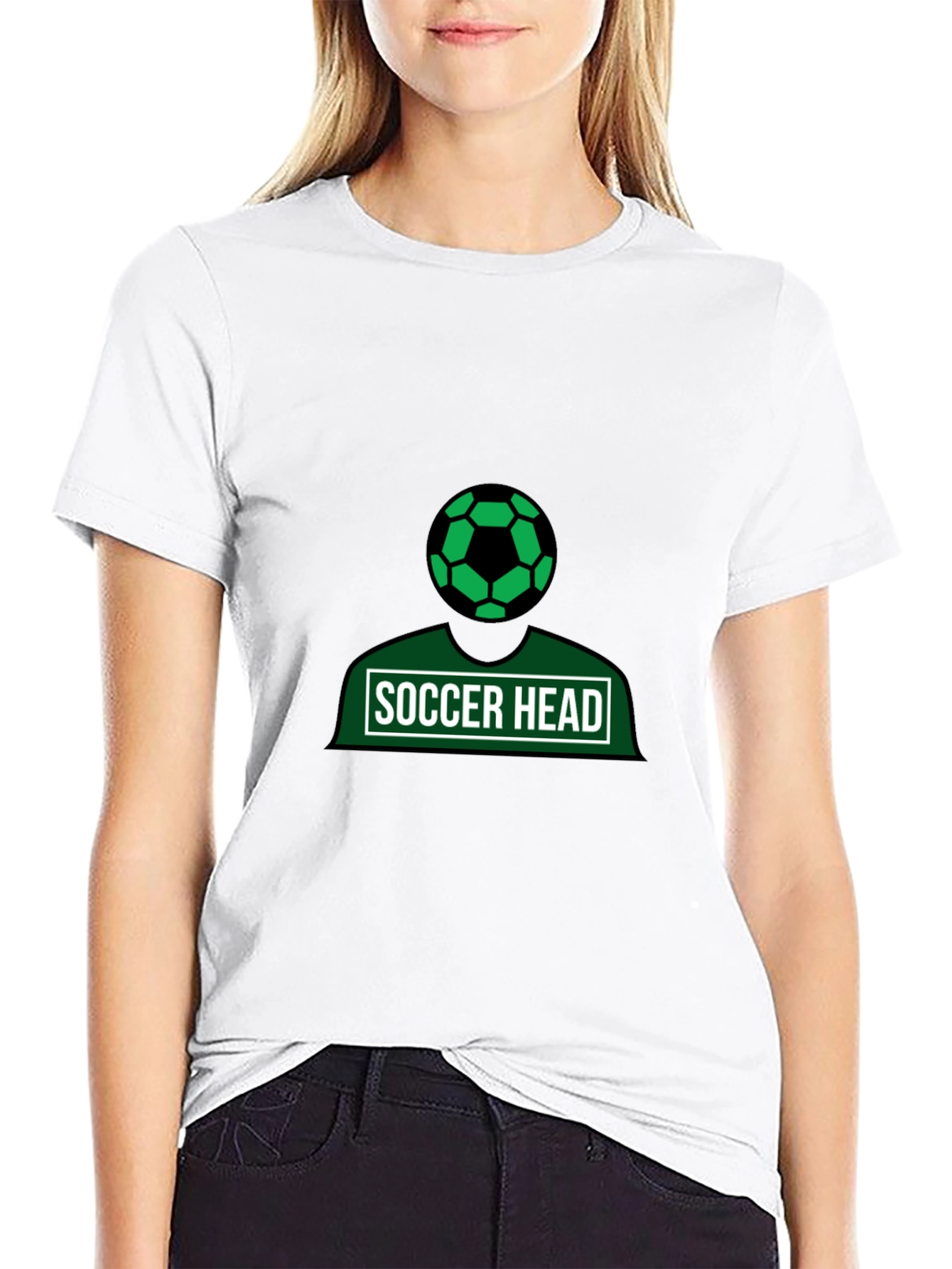 Soccer Head Graphic Tee - Black Cotton Shirt
