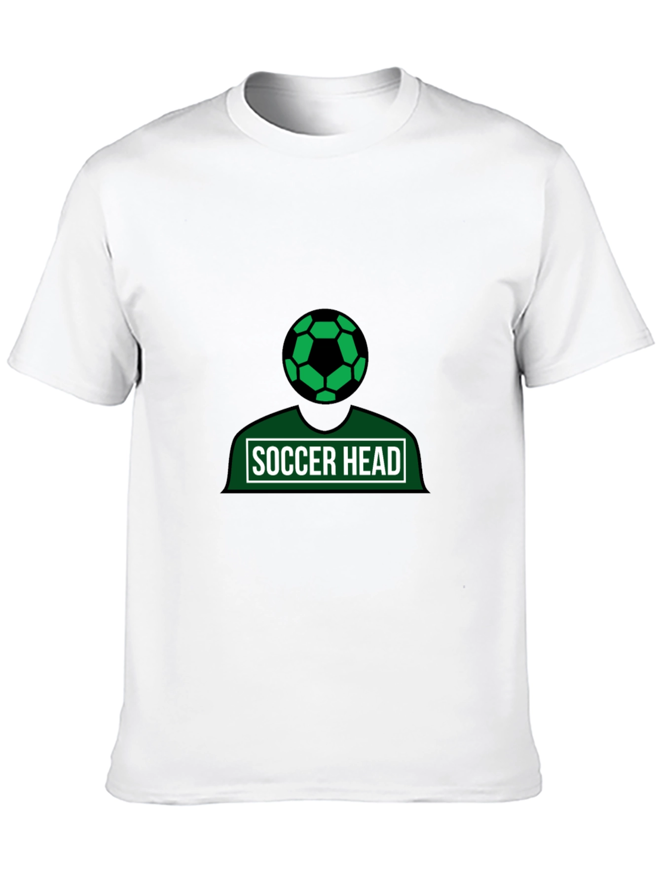 Soccer Head Graphic Tee - Black Cotton Shirt