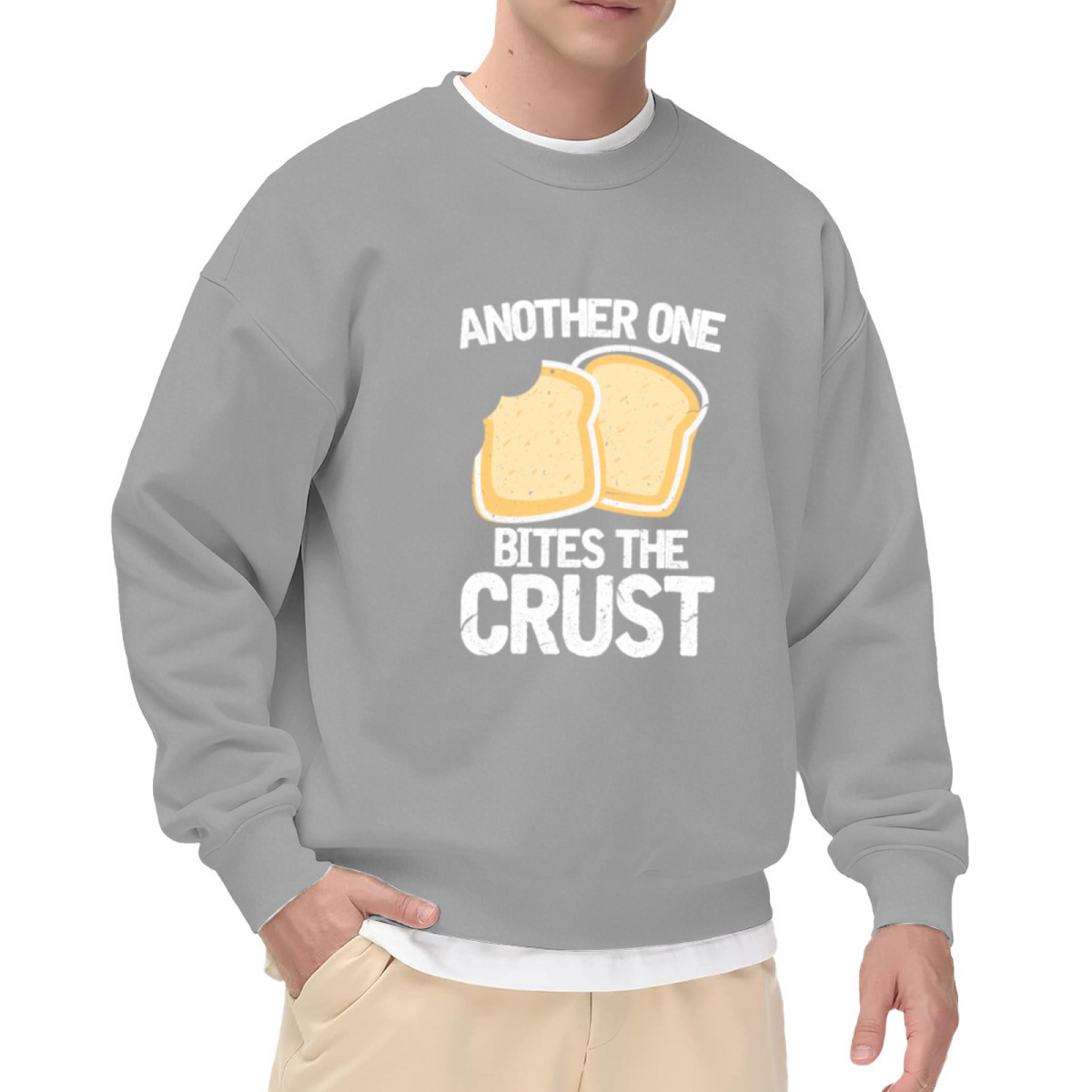 ANOTHER ONE BITES THE CRUST - Funny Pizza Pun Graphic ԲÁìÎÀÒÂ | Unisex Pullover Sweatshirt