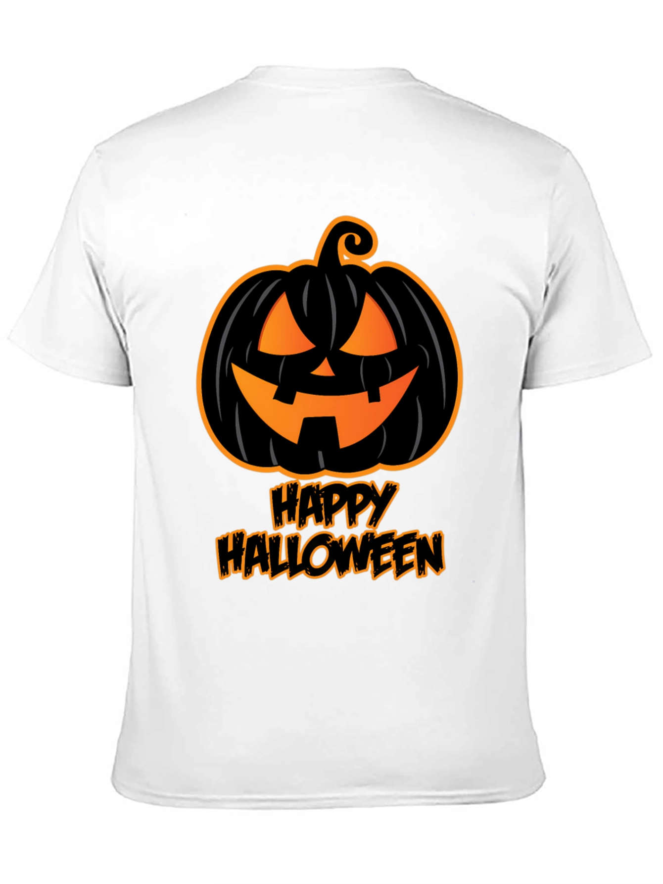 Happy Halloween Pumpkin Graphic Tee - Black