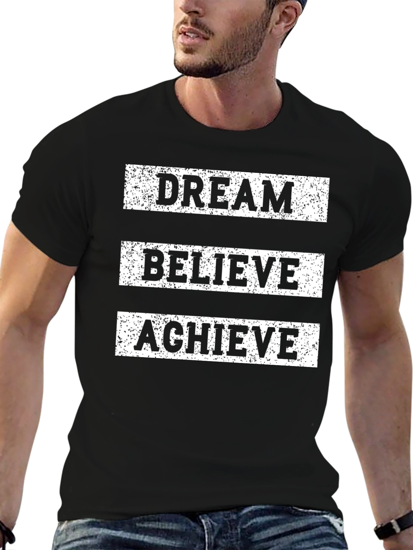 Dream Believe Achieve Graphic Tee - Motivational Shirt