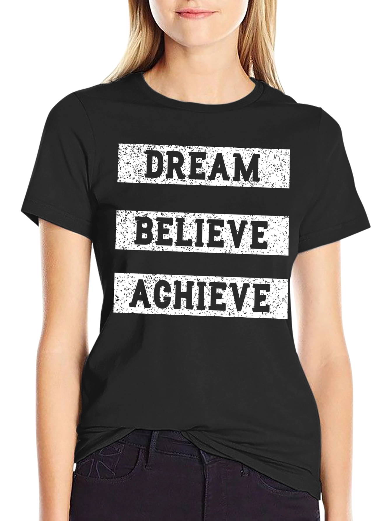 Dream Believe Achieve Graphic Tee - Motivational Shirt