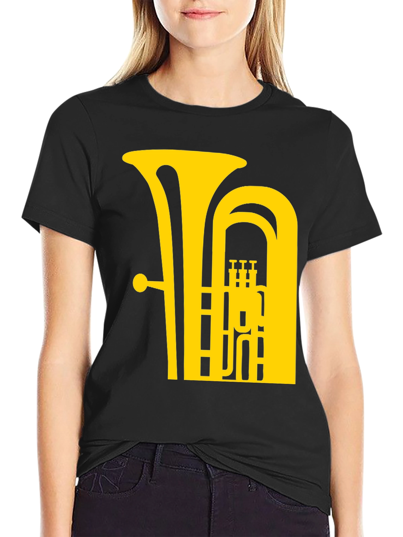 Tuba Graphic Tee - Music Lovers Black T-Shirt
