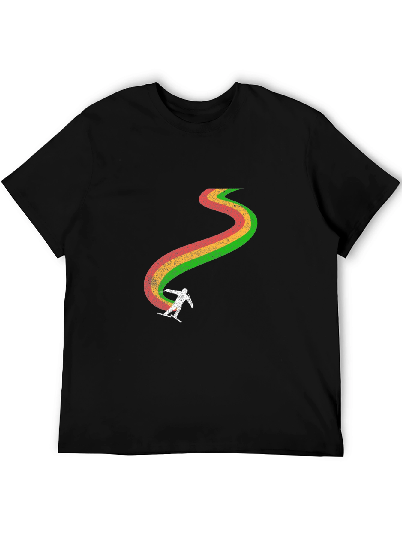 Retro Ski Trail T-Shirt - Black