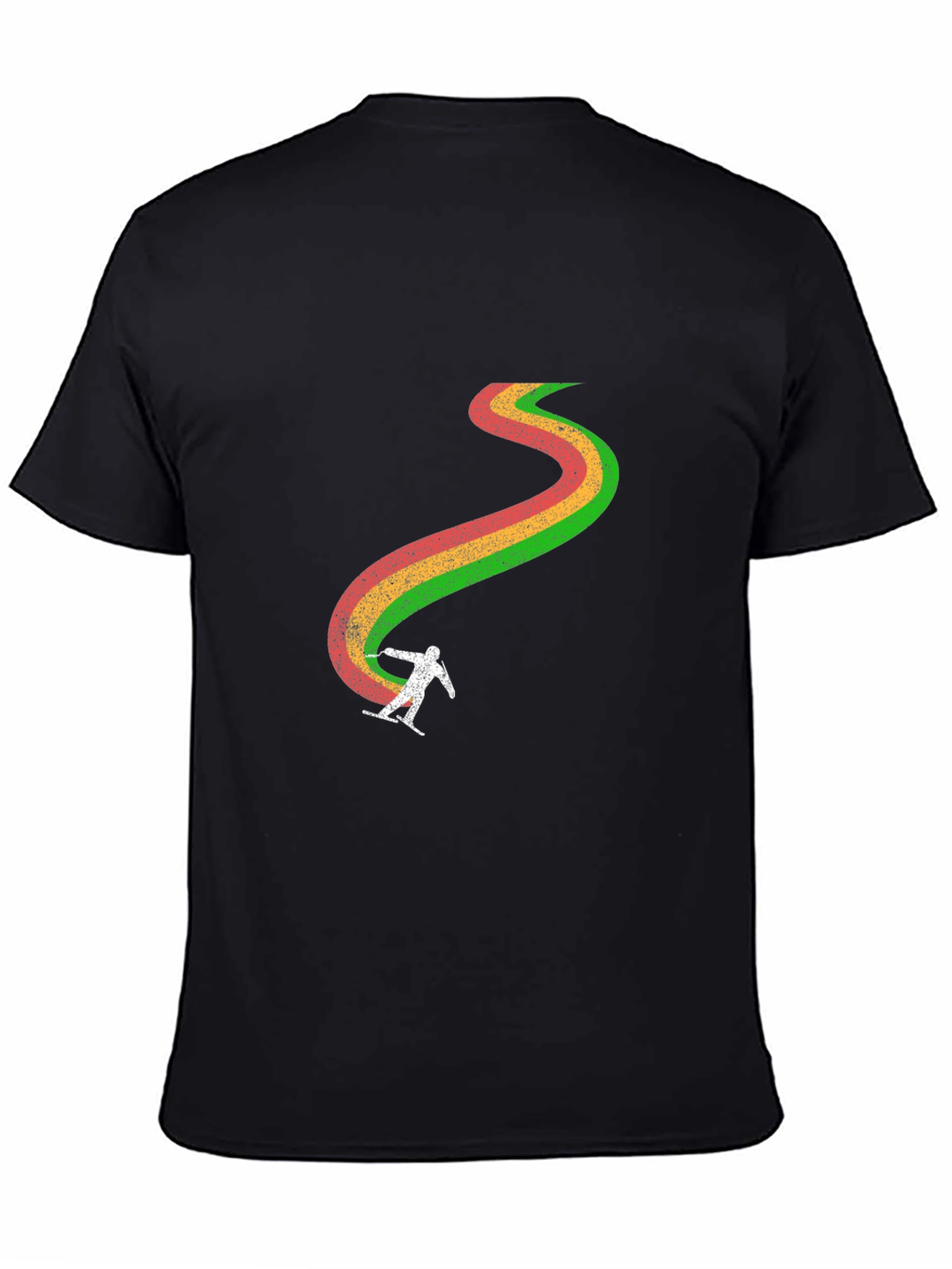 Retro Ski Trail T-Shirt - Black