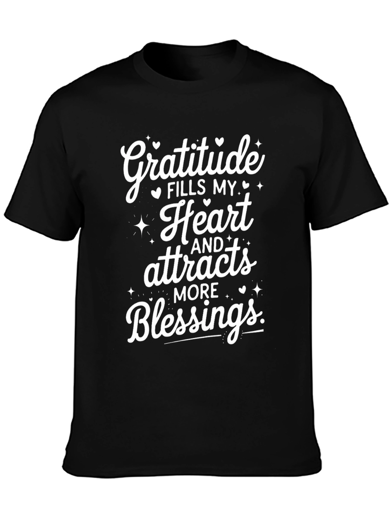 Gratitude Blessings Black Graphic Tee