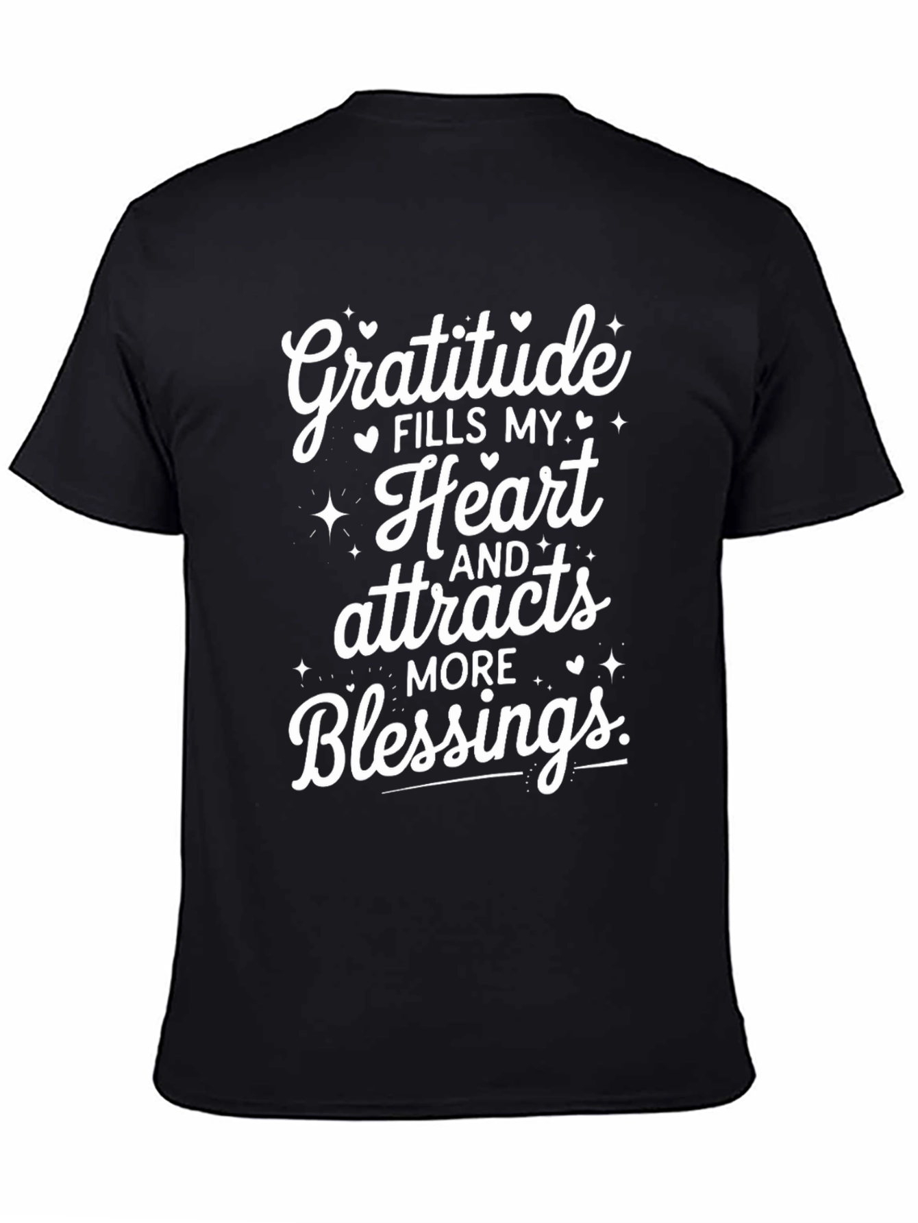 Gratitude Blessings Black Graphic Tee