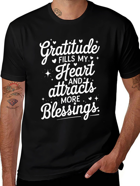 Gratitude Blessings Black Graphic Tee