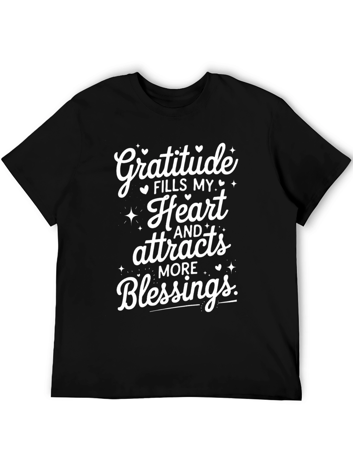 Gratitude Blessings Black Graphic Tee