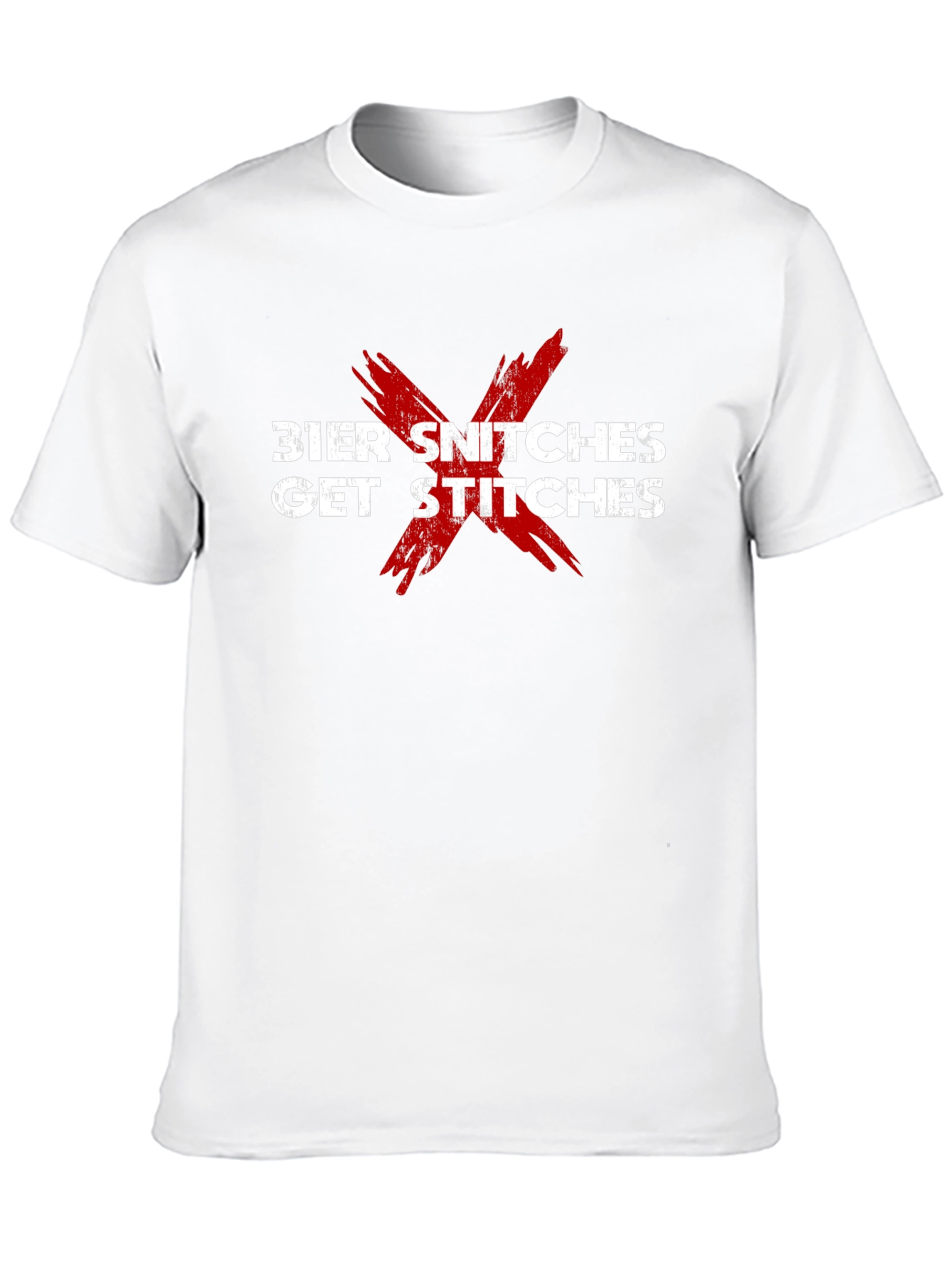 Bier Snitches Get Stitches Black Graphic T-Shirt