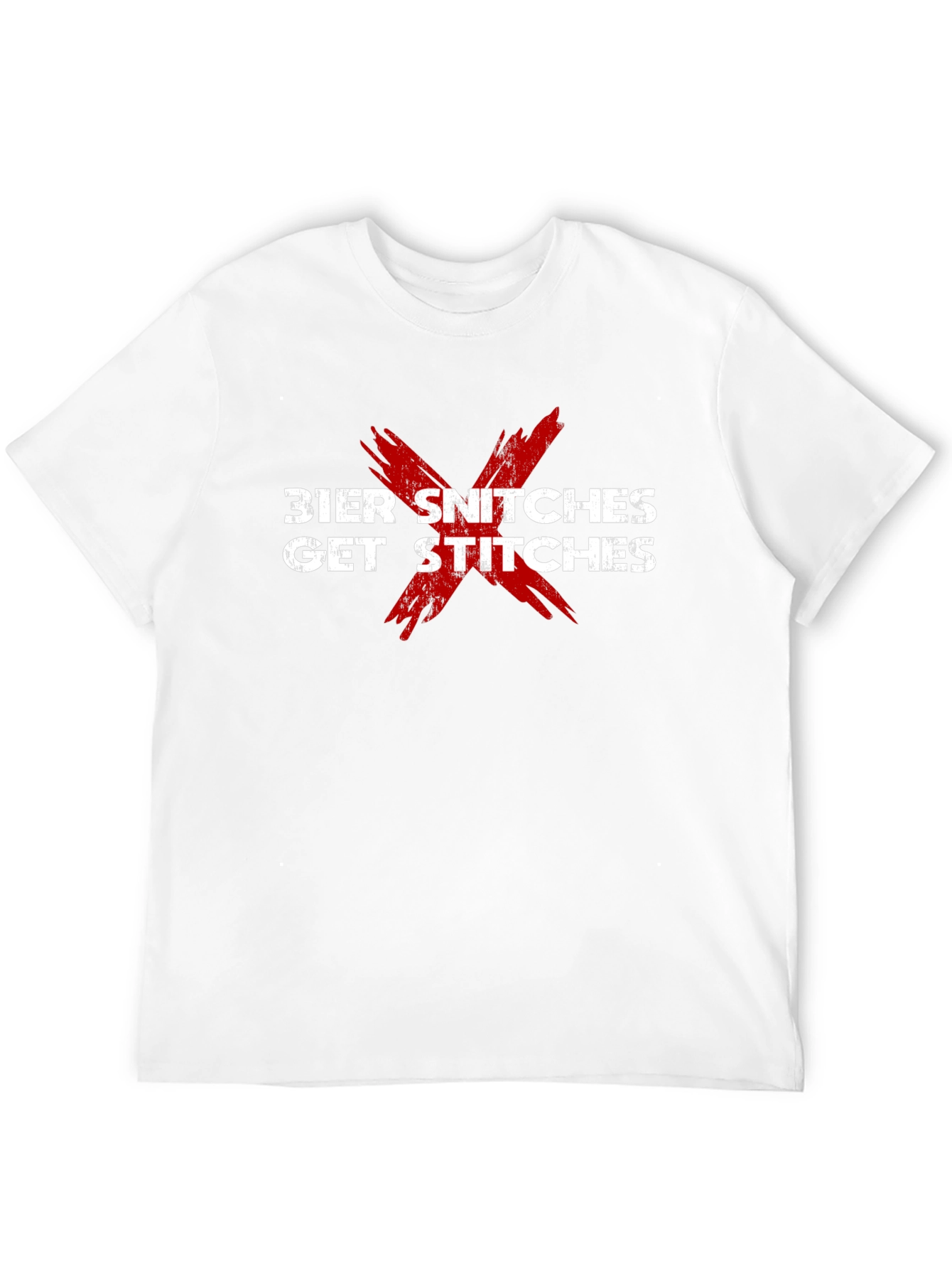 Bier Snitches Get Stitches Black Graphic T-Shirt