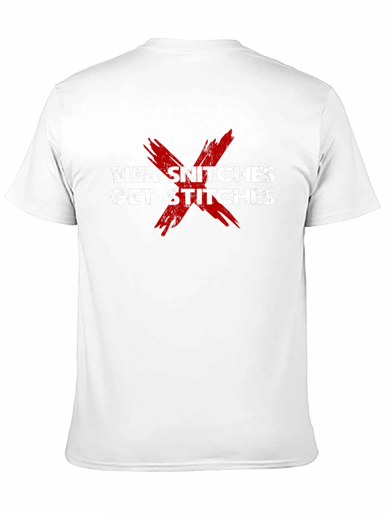 Bier Snitches Get Stitches Black Graphic T-Shirt
