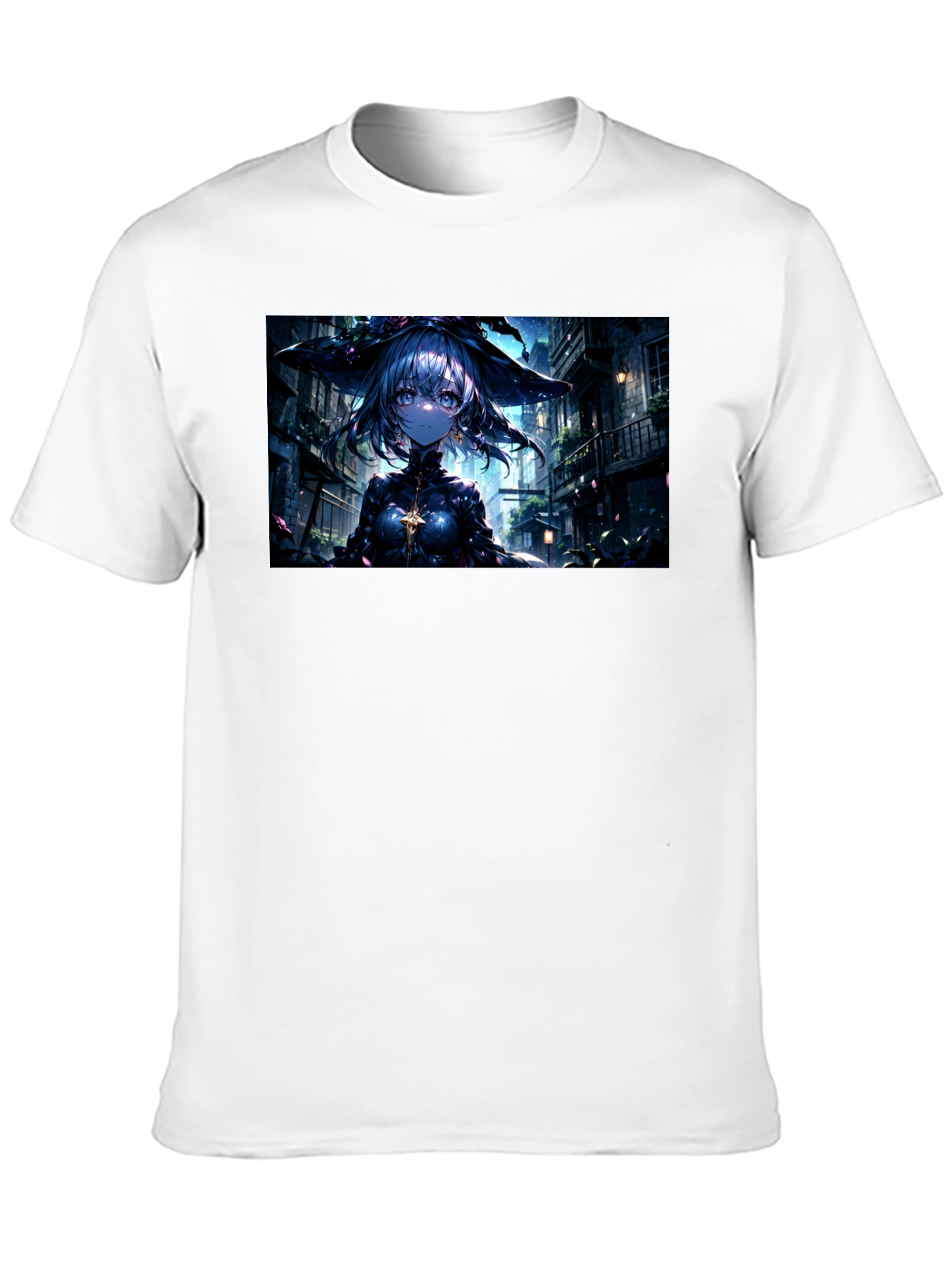 Anime Witch Graphic Black T-Shirt