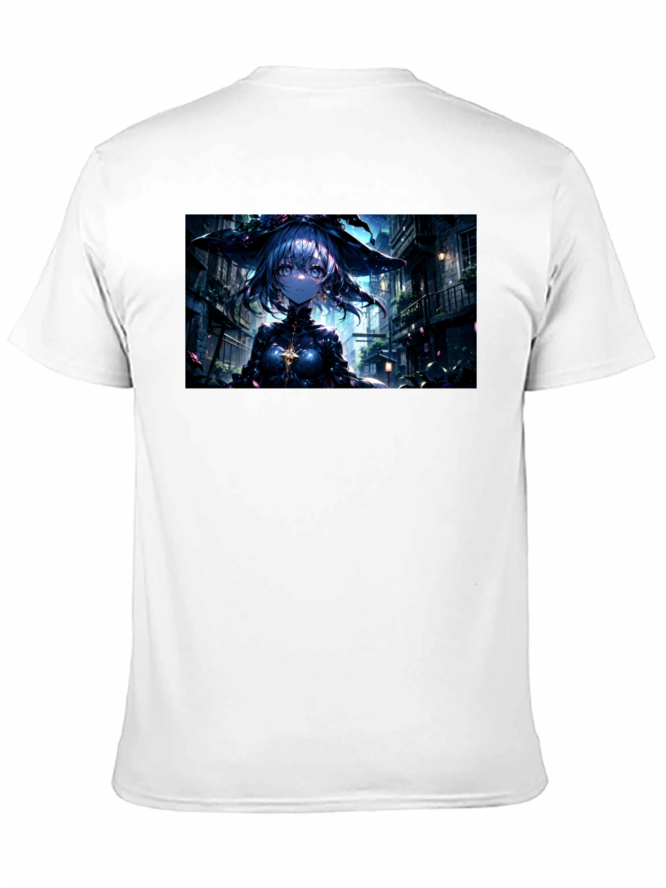 Anime Witch Graphic Black T-Shirt