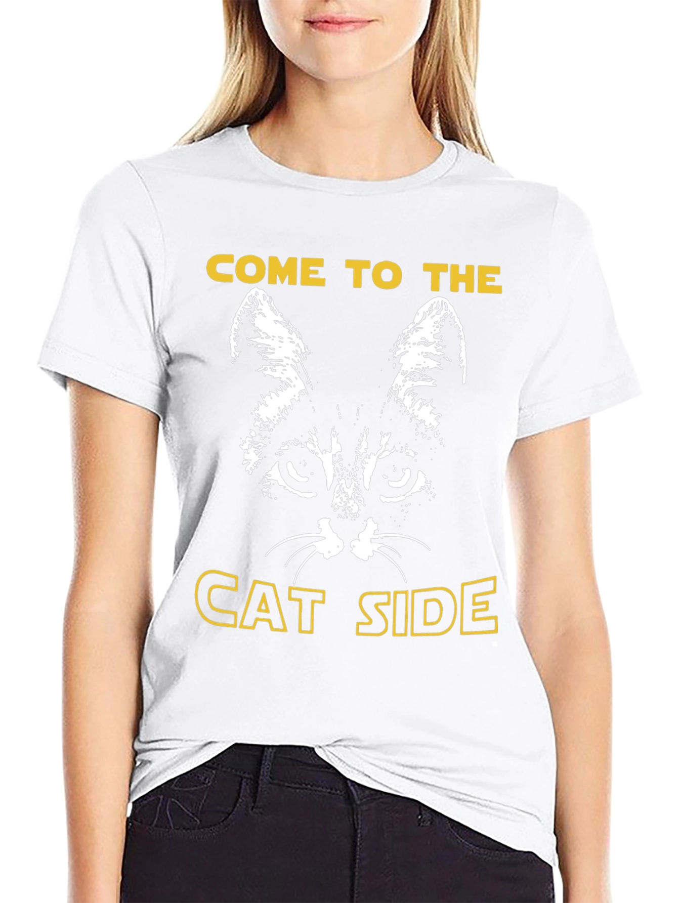 Come to the Cat Side Black T-Shirt