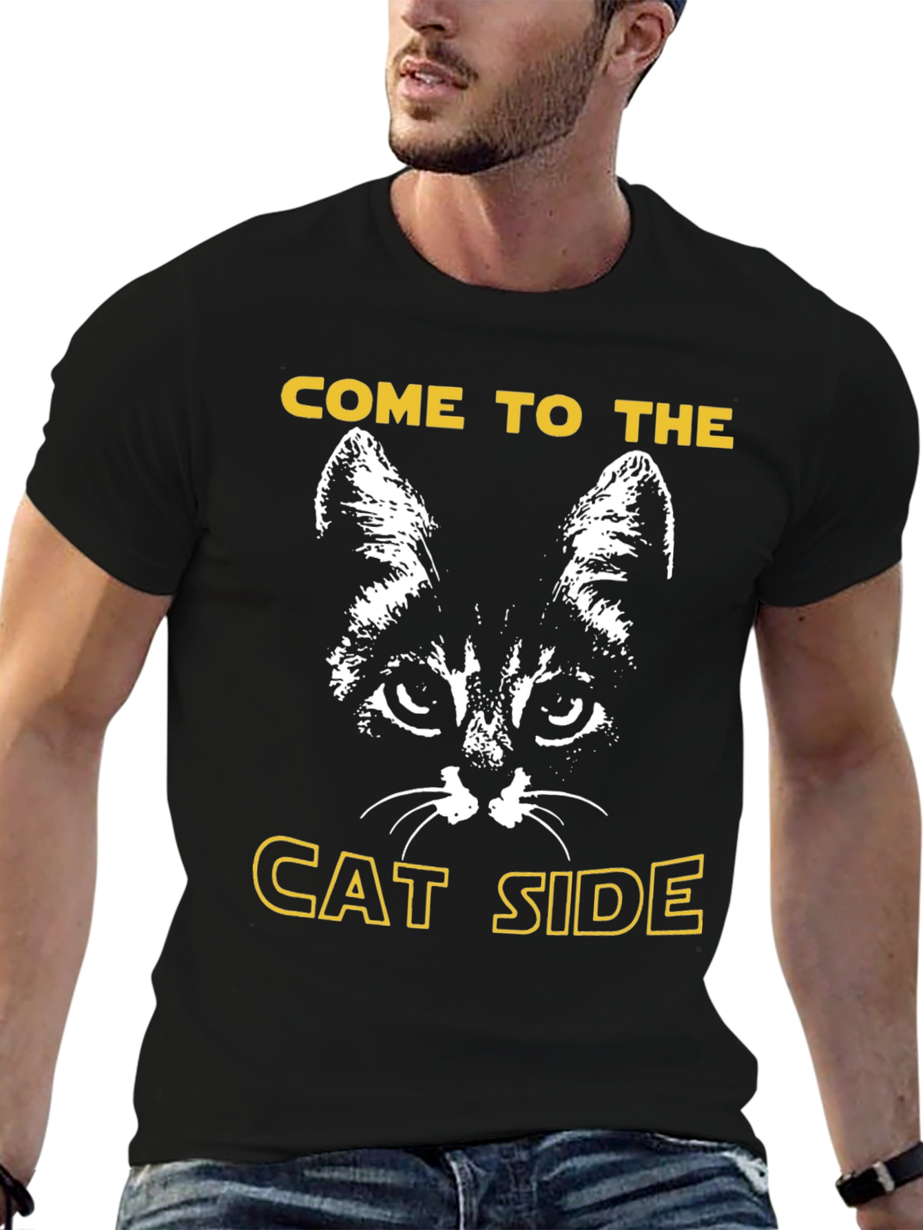 Come to the Cat Side Black T-Shirt