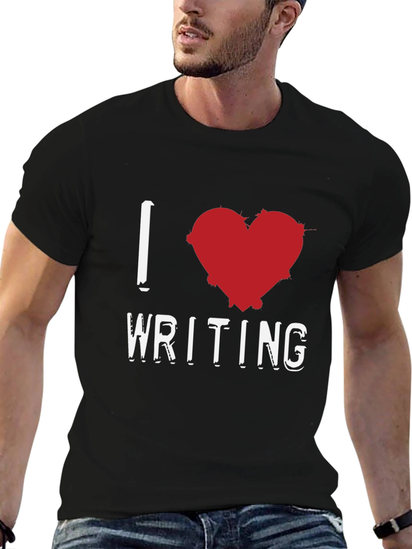 I Love Writing Graphic T-Shirt - Black