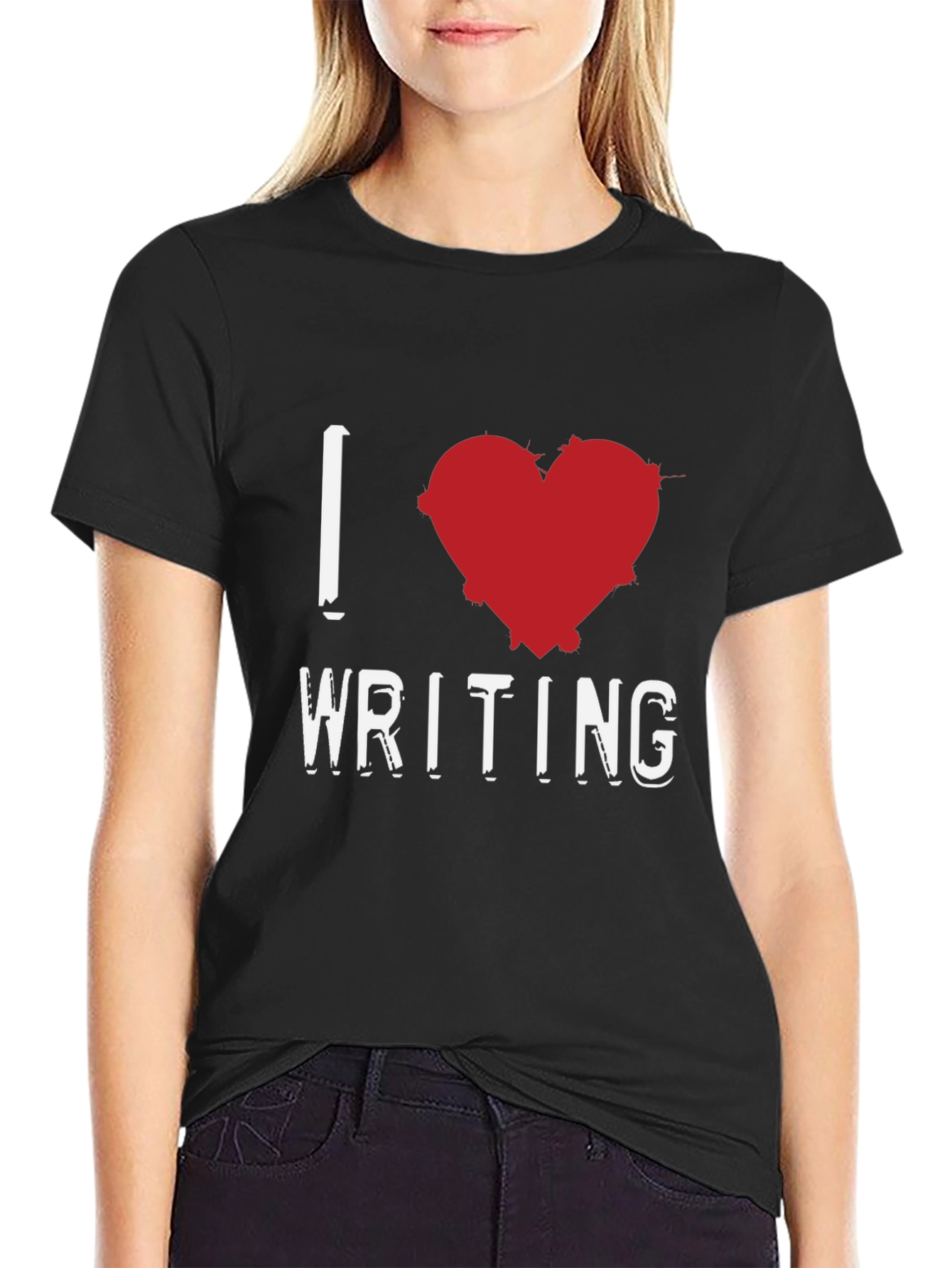 I Love Writing Graphic T-Shirt - Black