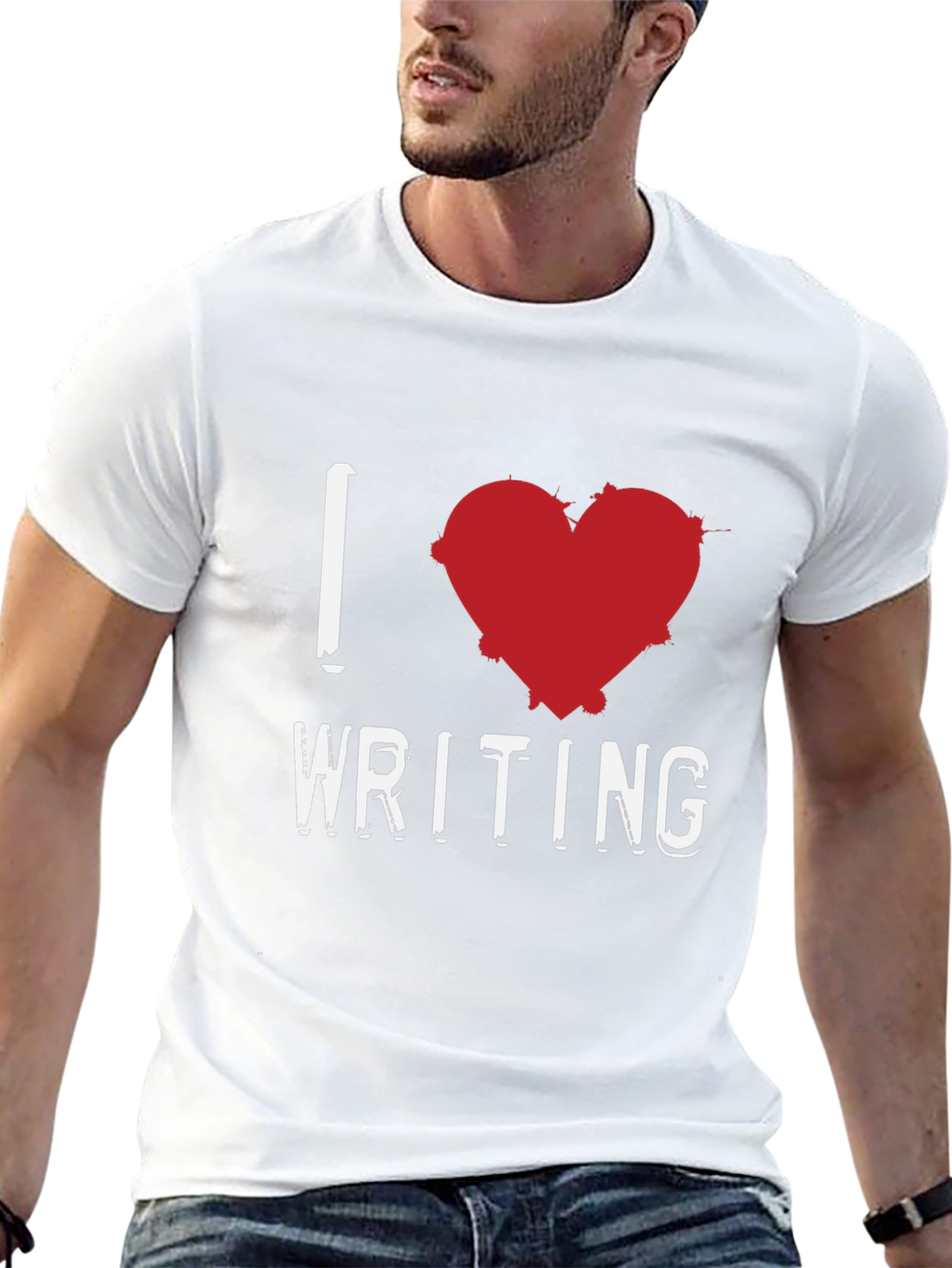 I Love Writing Graphic T-Shirt - Black